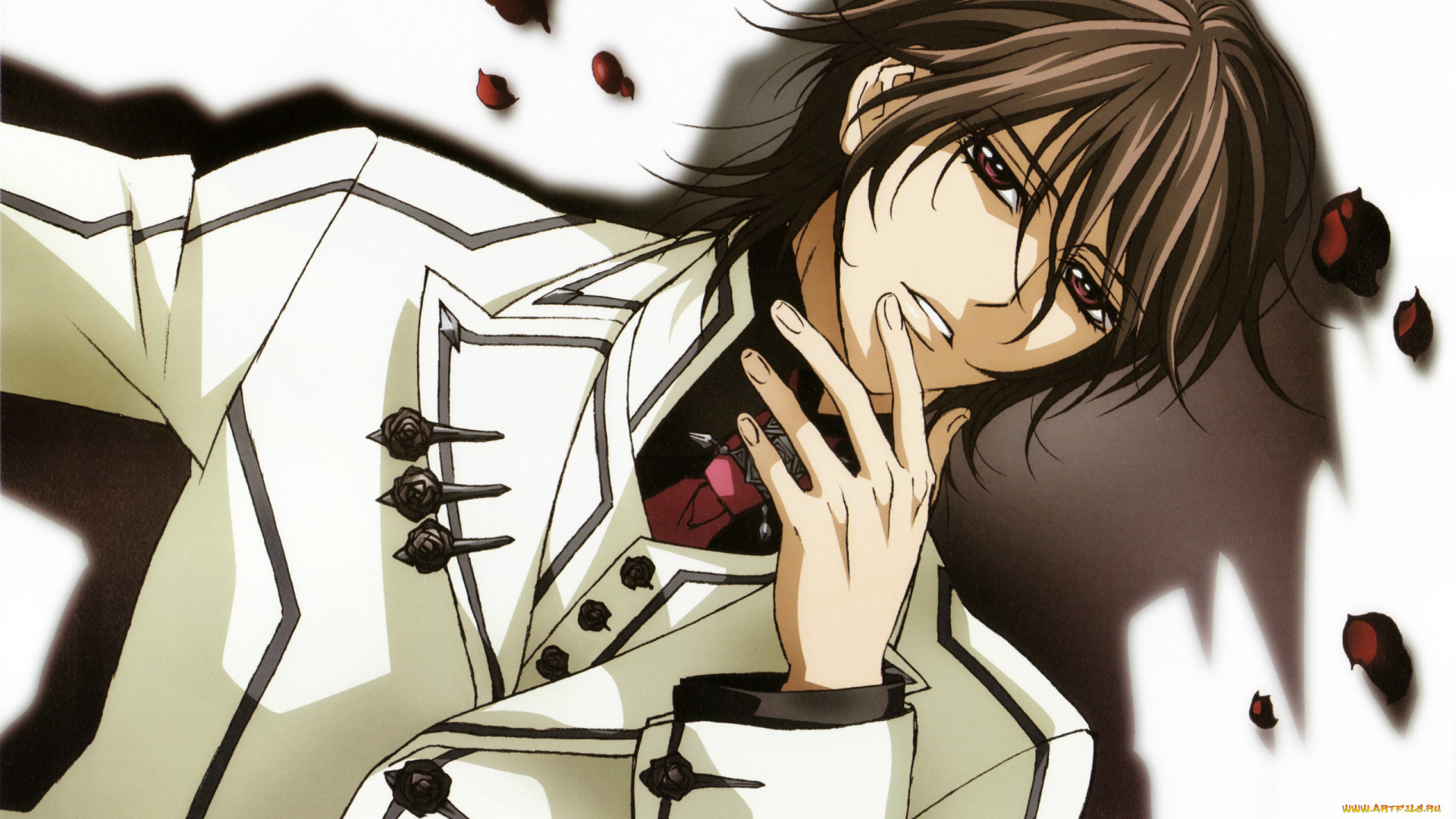 аниме, vampire, knight, matsuri, hino, форма, вампир, kuran, kaname, vampire, knight, art, тень, лепестки