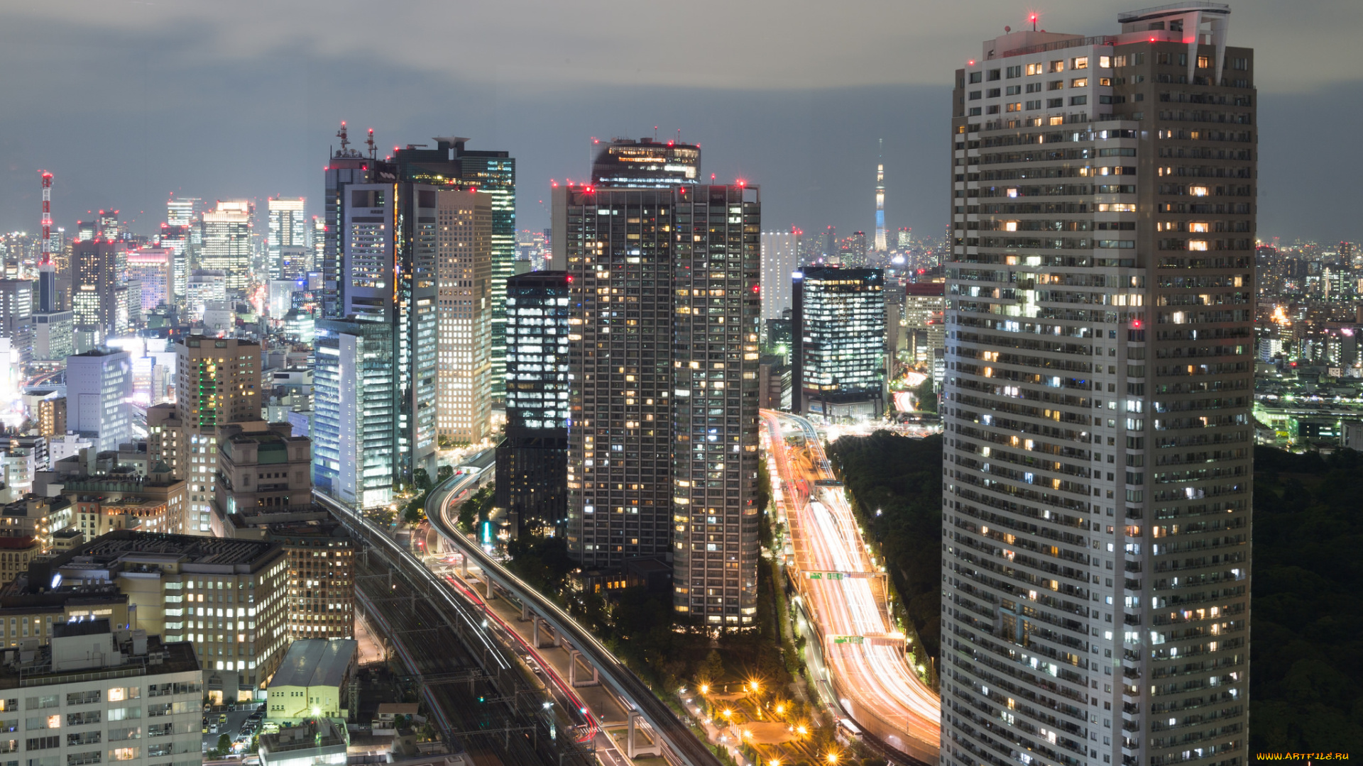 города, токио, , Япония, здания, город