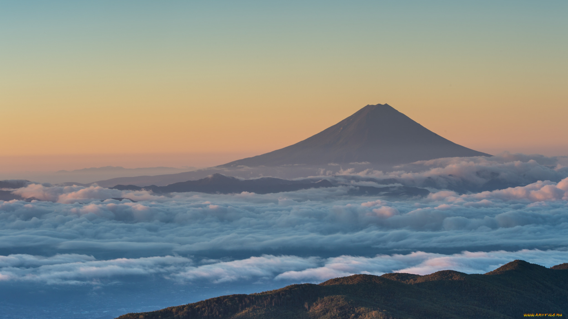 природа, горы, облака, гора