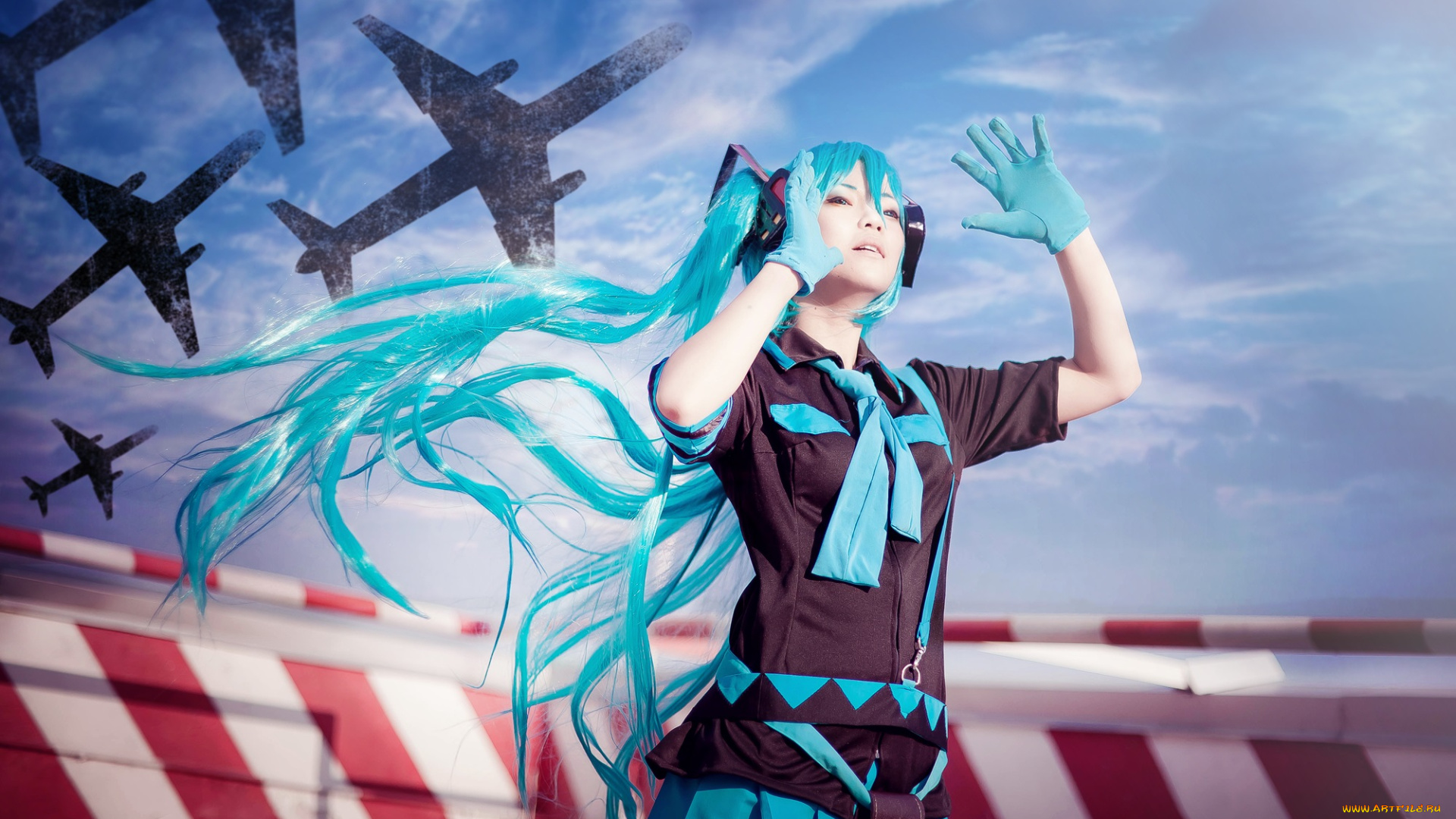 разное, cosplay, , косплей, арт, аниме, мику, самолёты, вокалоид