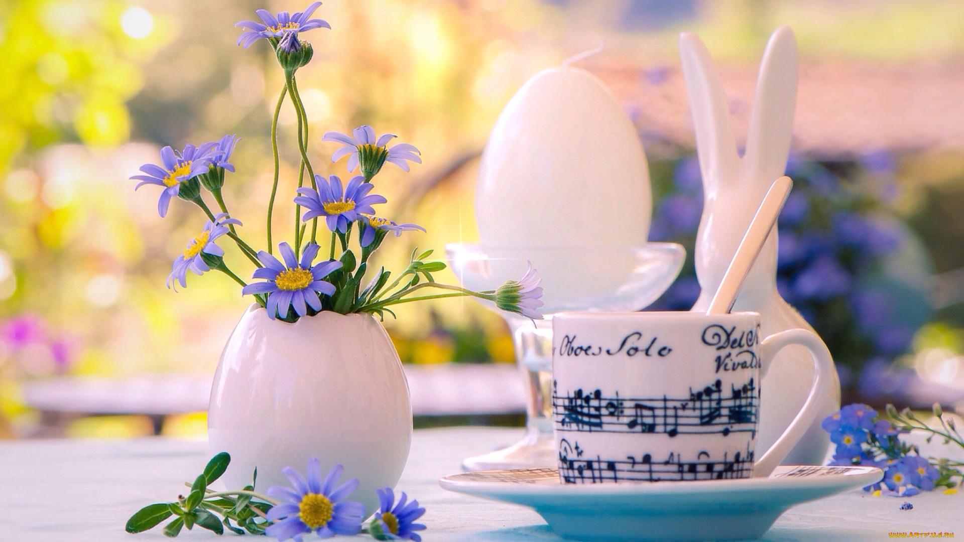 разное, посуда, , столовые, приборы, , кухонная, утварь, пасхальный, кролик, кружка, цветы, ваза