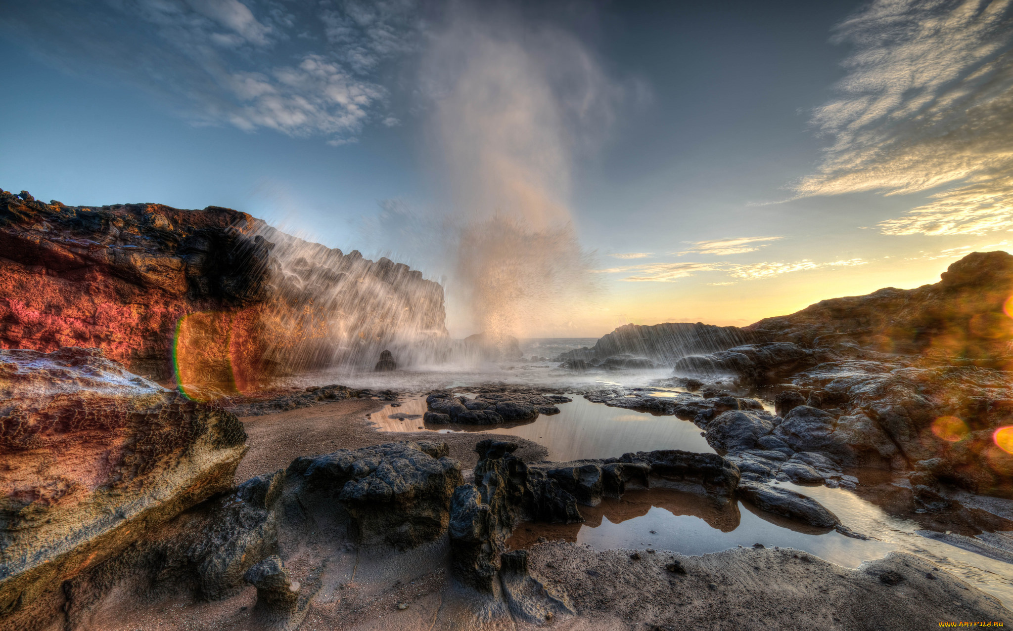 природа, побережье, скалы, бухта