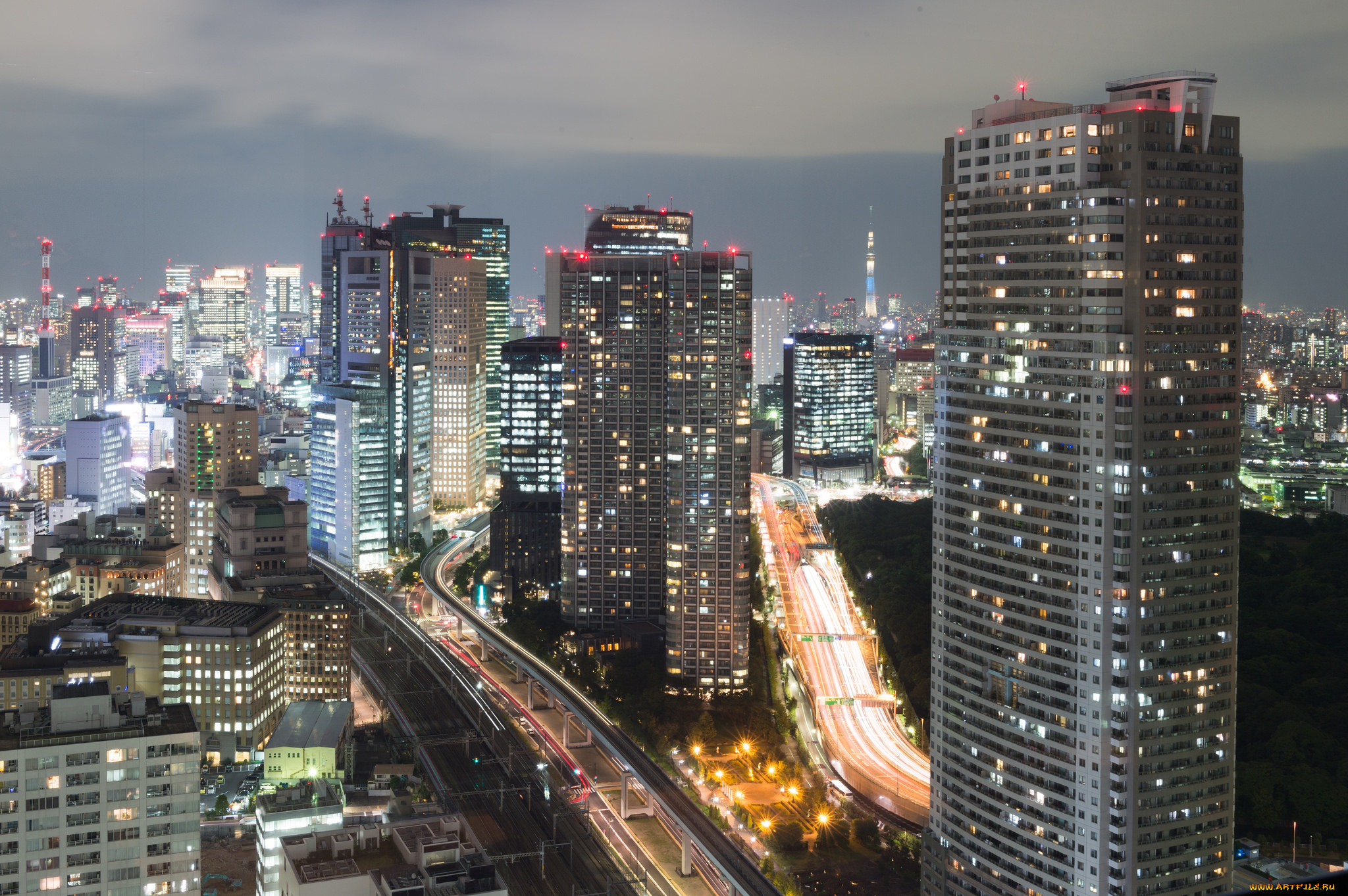 города, токио, , Япония, здания, город