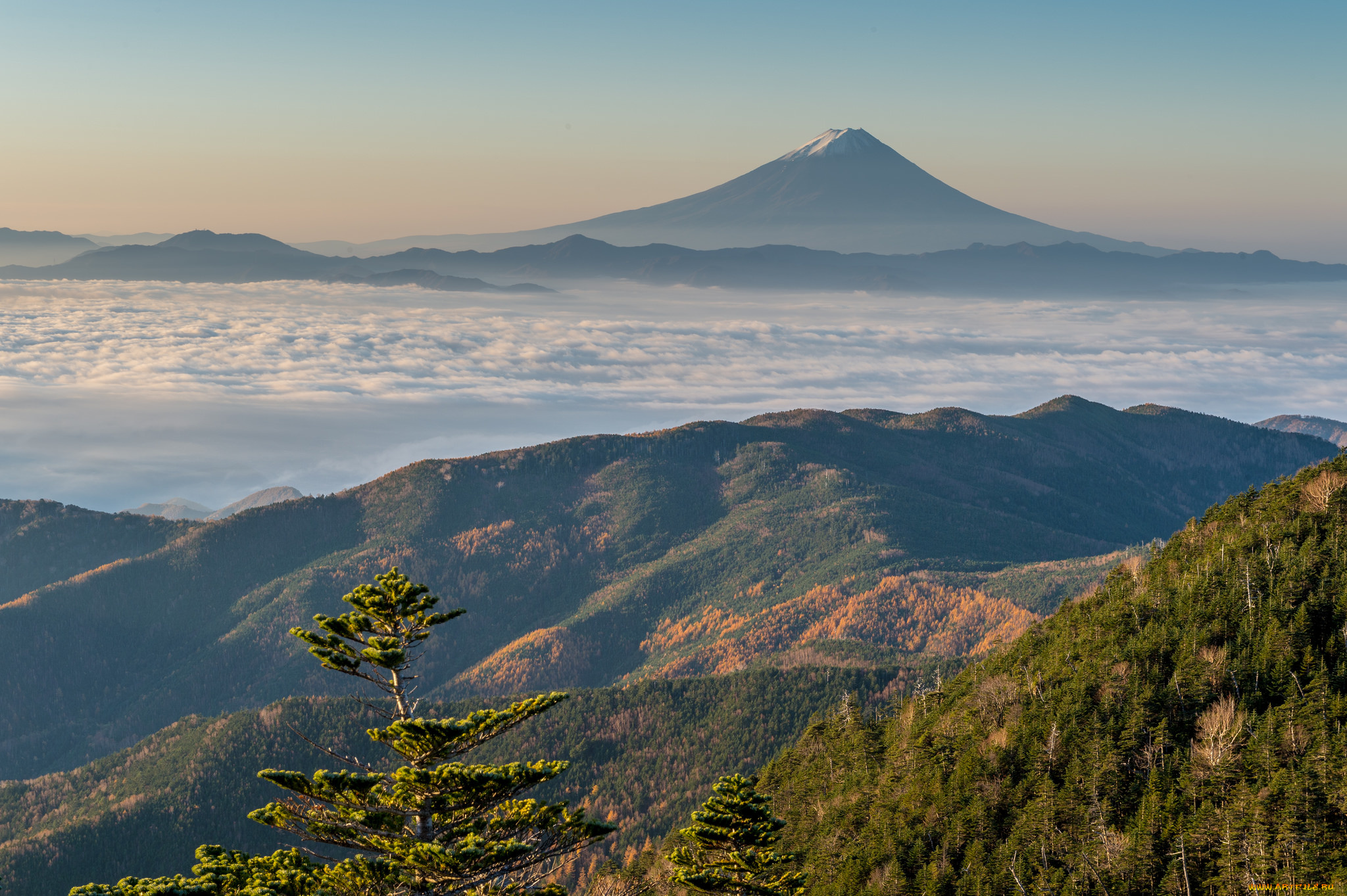 природа, горы, гора, облака