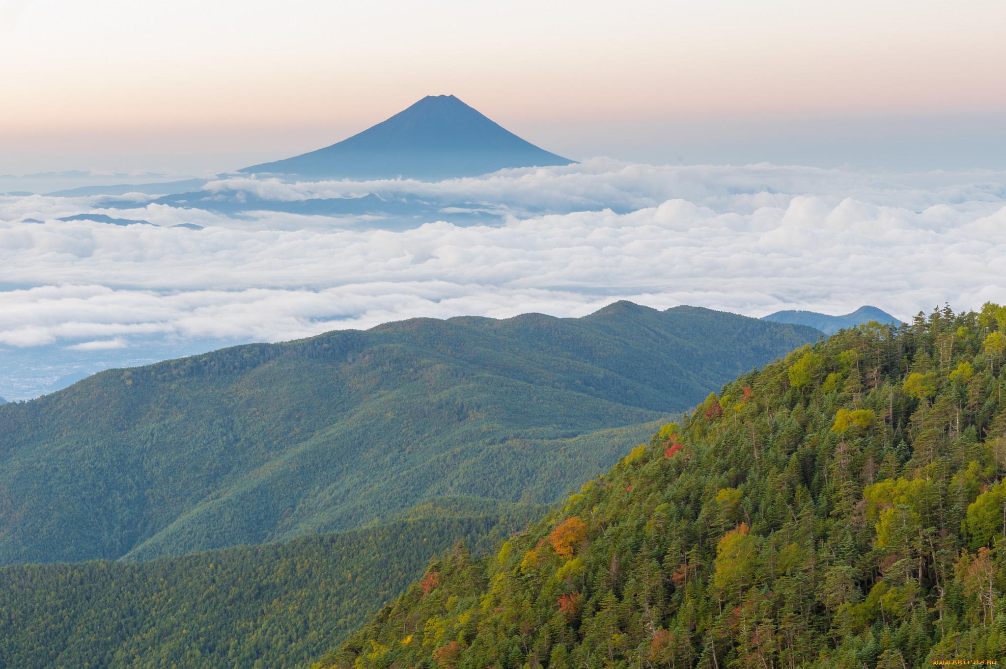 природа, горы, облака, гора