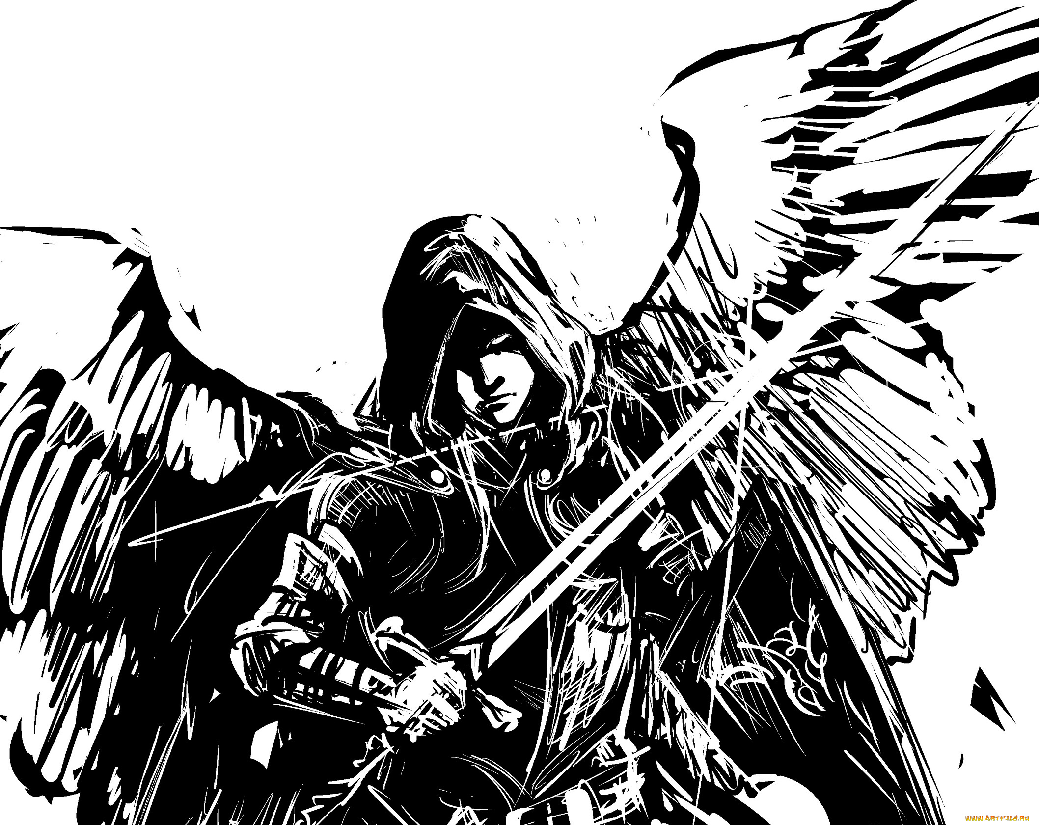 разное, арты, арт, парень, аниме, чёрно-белый