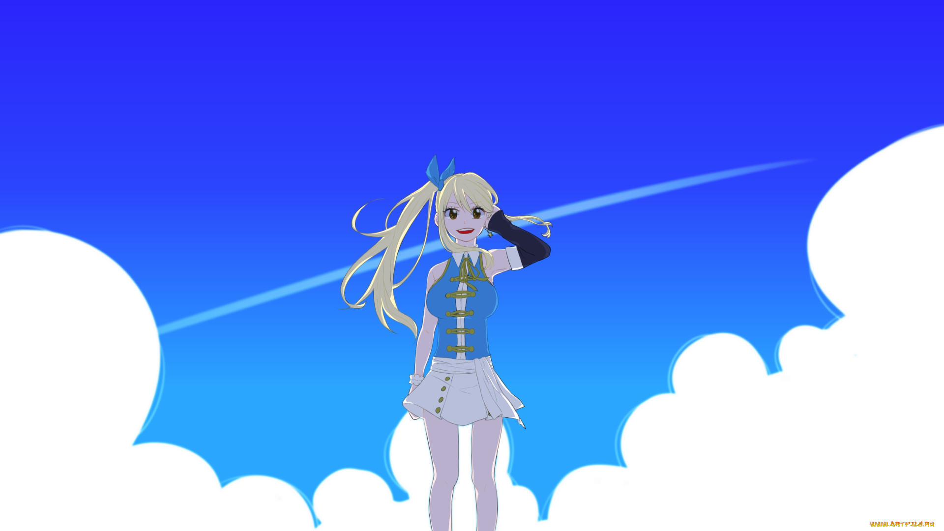 аниме, fairy, tail, фон, взгляд, девушка