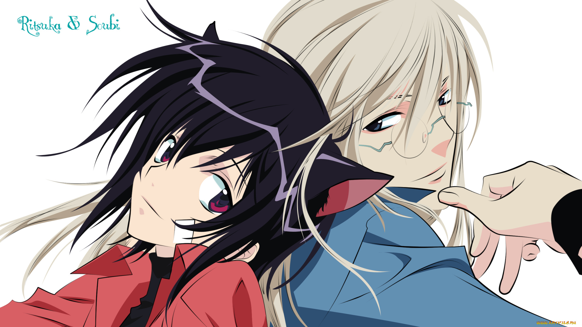 аниме, loveless, соби, уши, очки, ритска