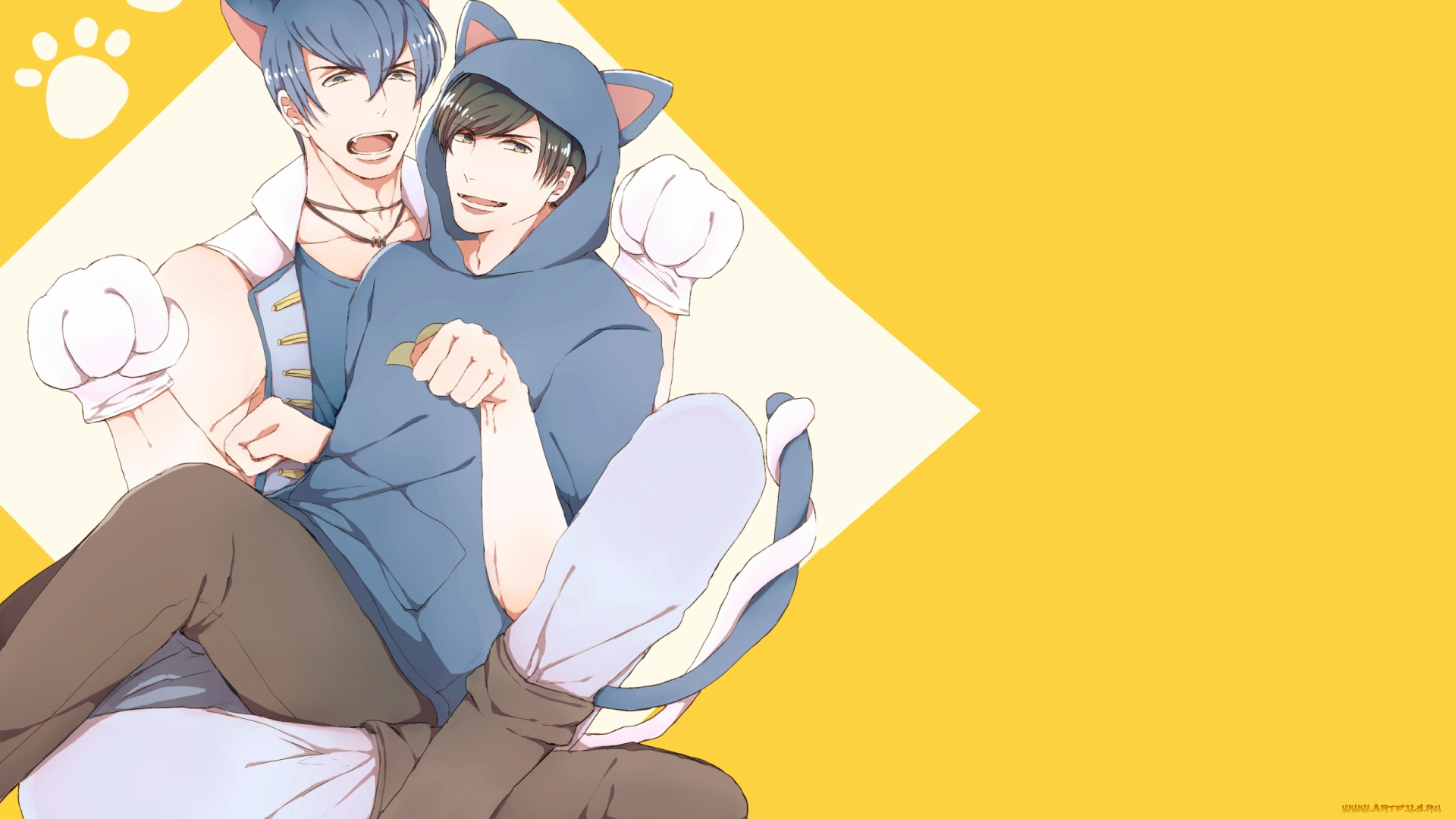 аниме, osomatsu-san, котики, парни