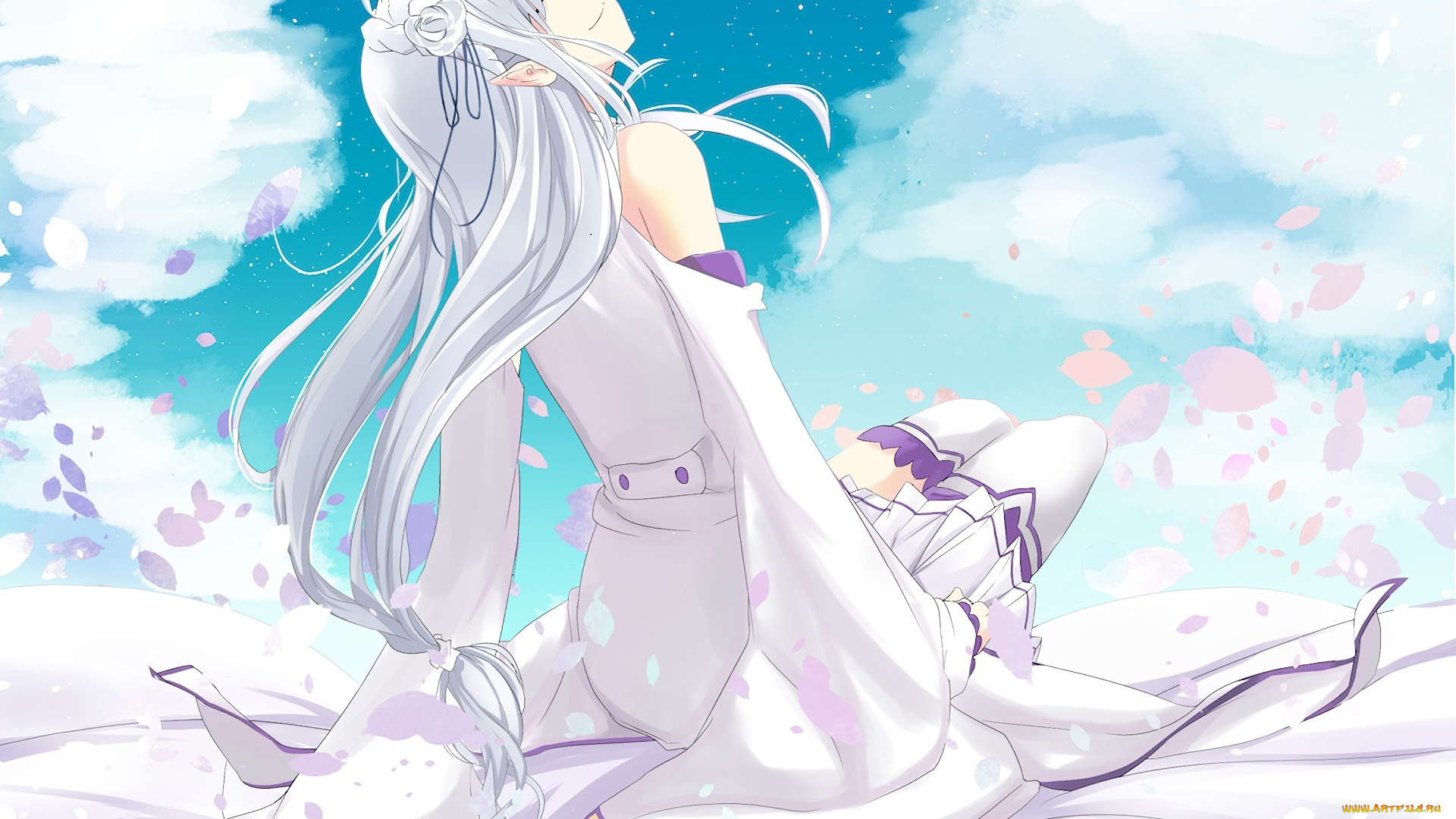 аниме, re, , zero, kara, hajimeru, isekai, seikatsu, фон, девушка, взгляд