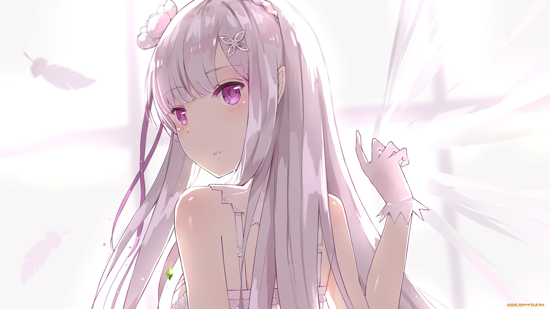 аниме, re, , zero, kara, hajimeru, isekai, seikatsu, фон, взгляд, девушка
