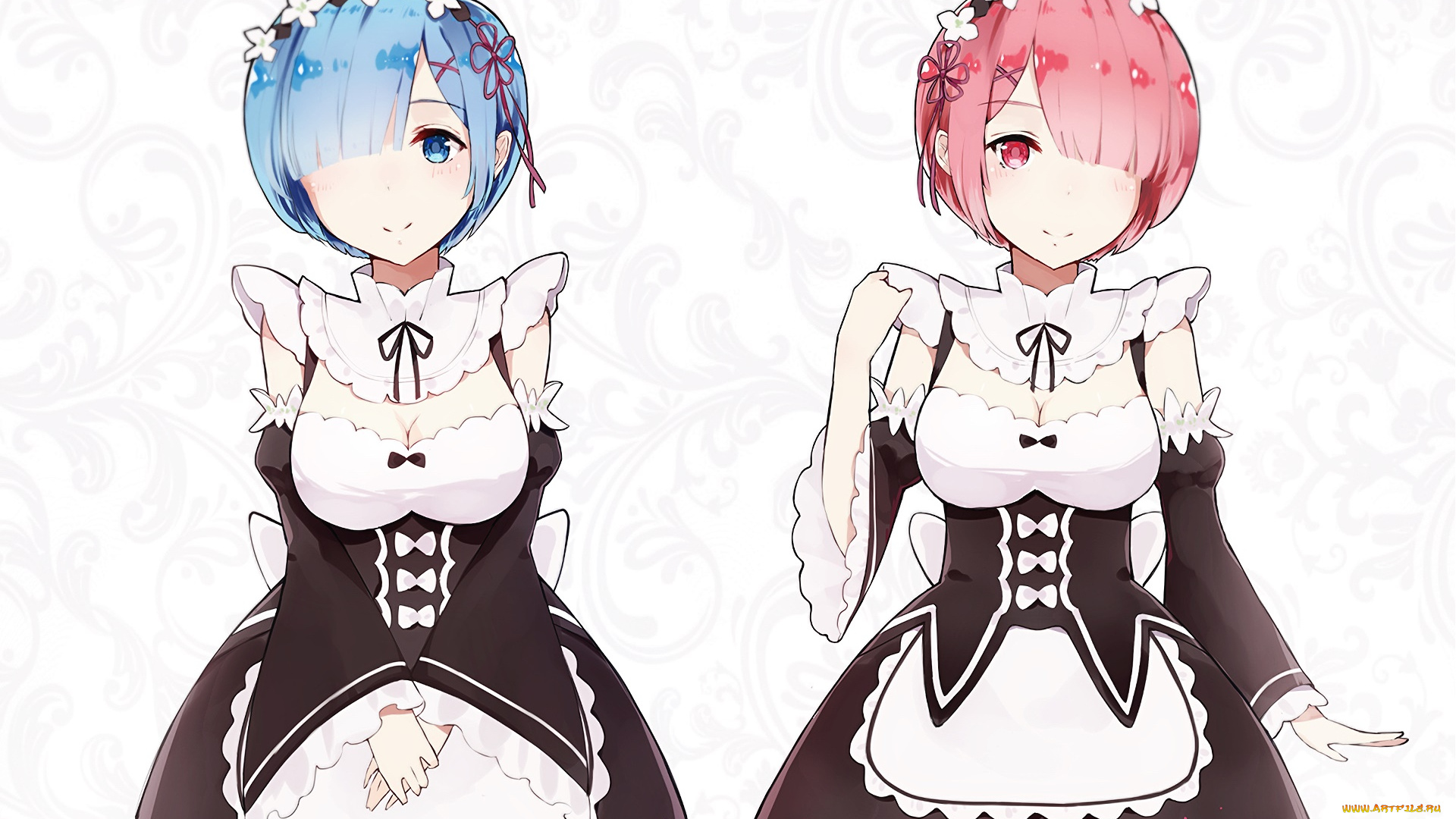 аниме, re, , zero, kara, hajimeru, isekai, seikatsu, девушки, взгляд, фон