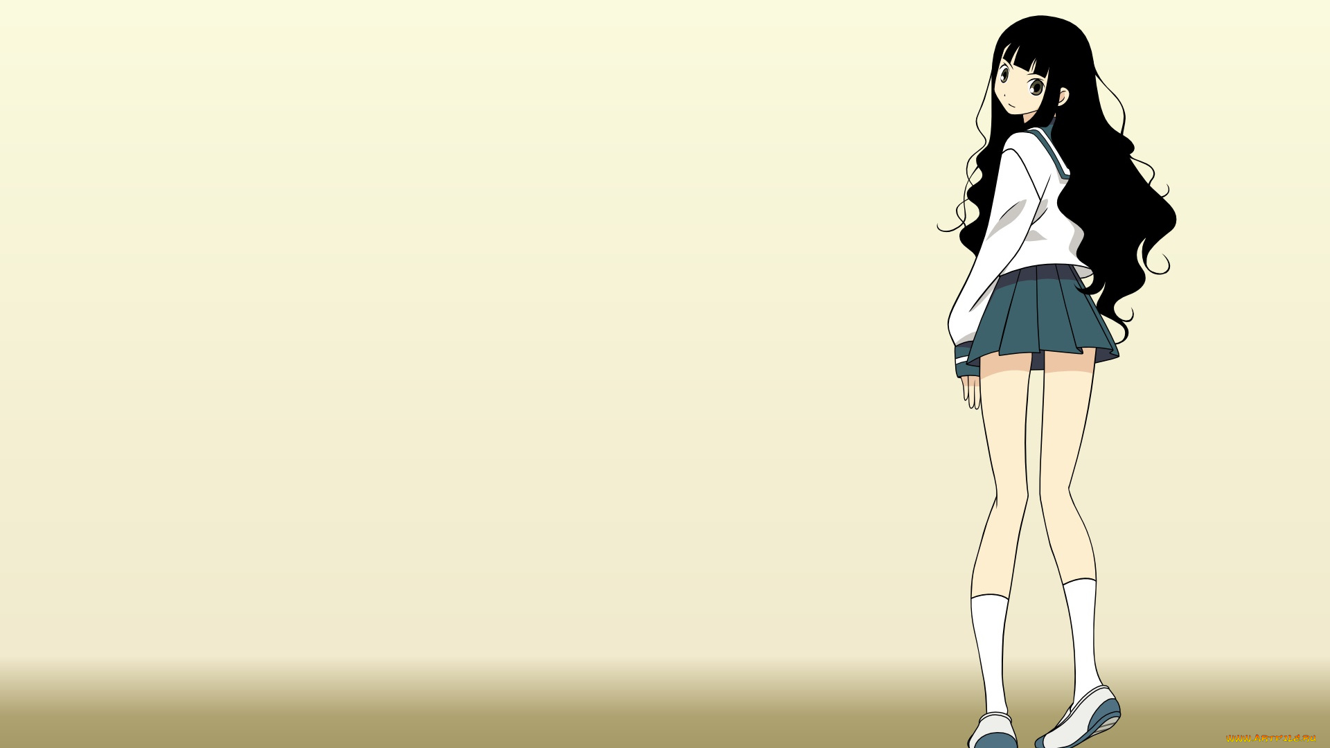 аниме, sayonara, zetsubo, sensei, девушка, взгляд, фон