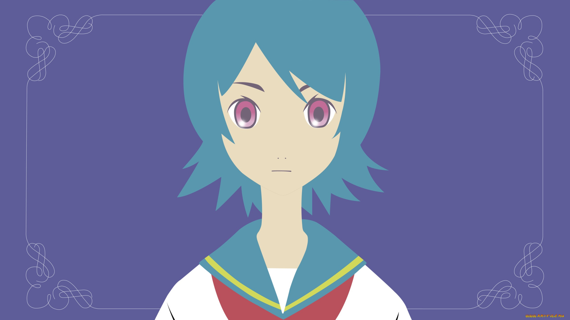 аниме, sayonara, zetsubo, sensei, девушка, взгляд, фон