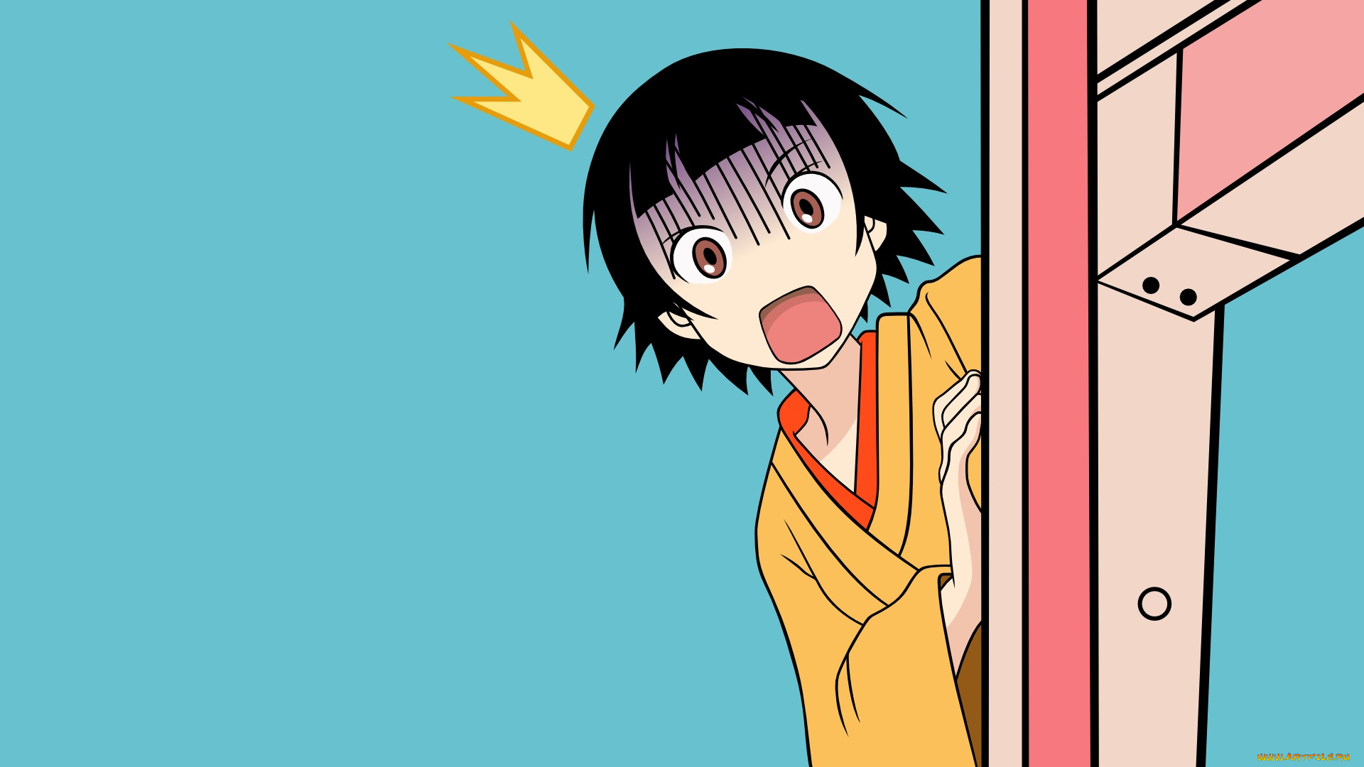 аниме, sayonara, zetsubo, sensei, девушка, взгляд, фон