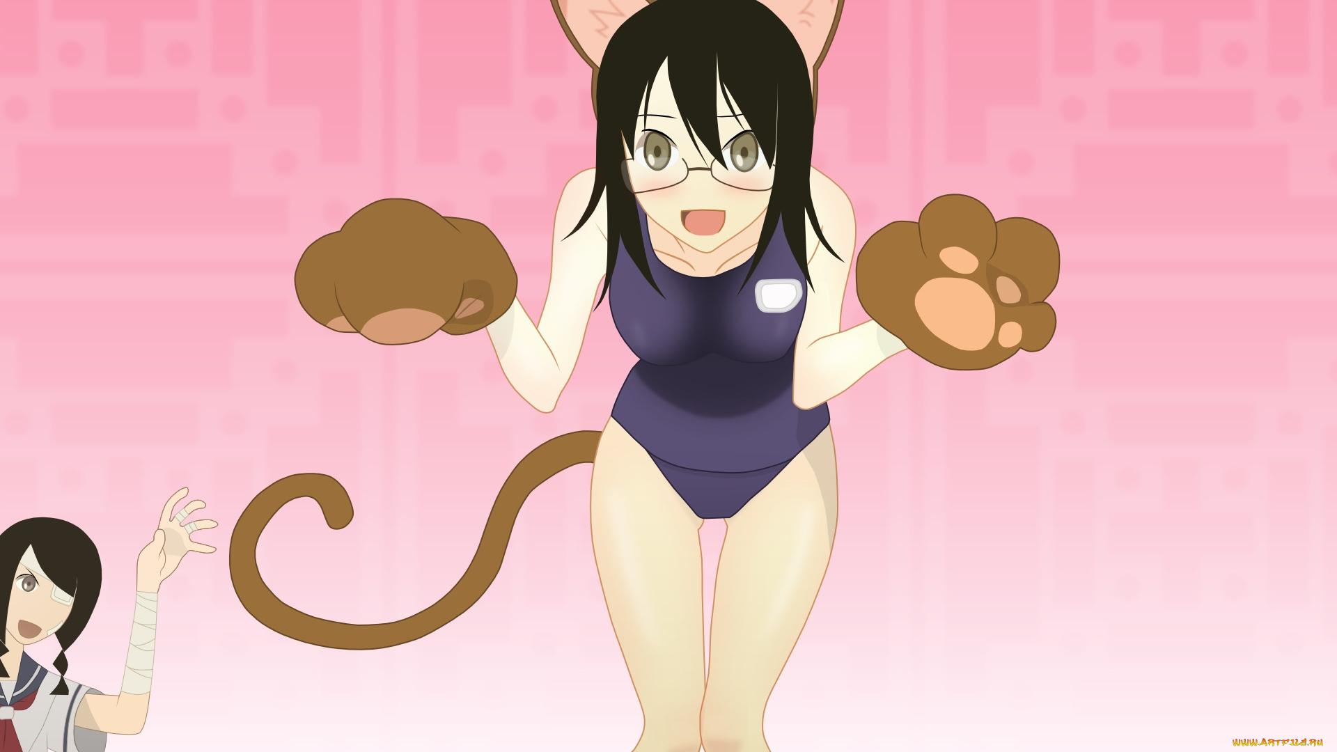 аниме, sayonara, zetsubo, sensei, взгляд, девушка, фон