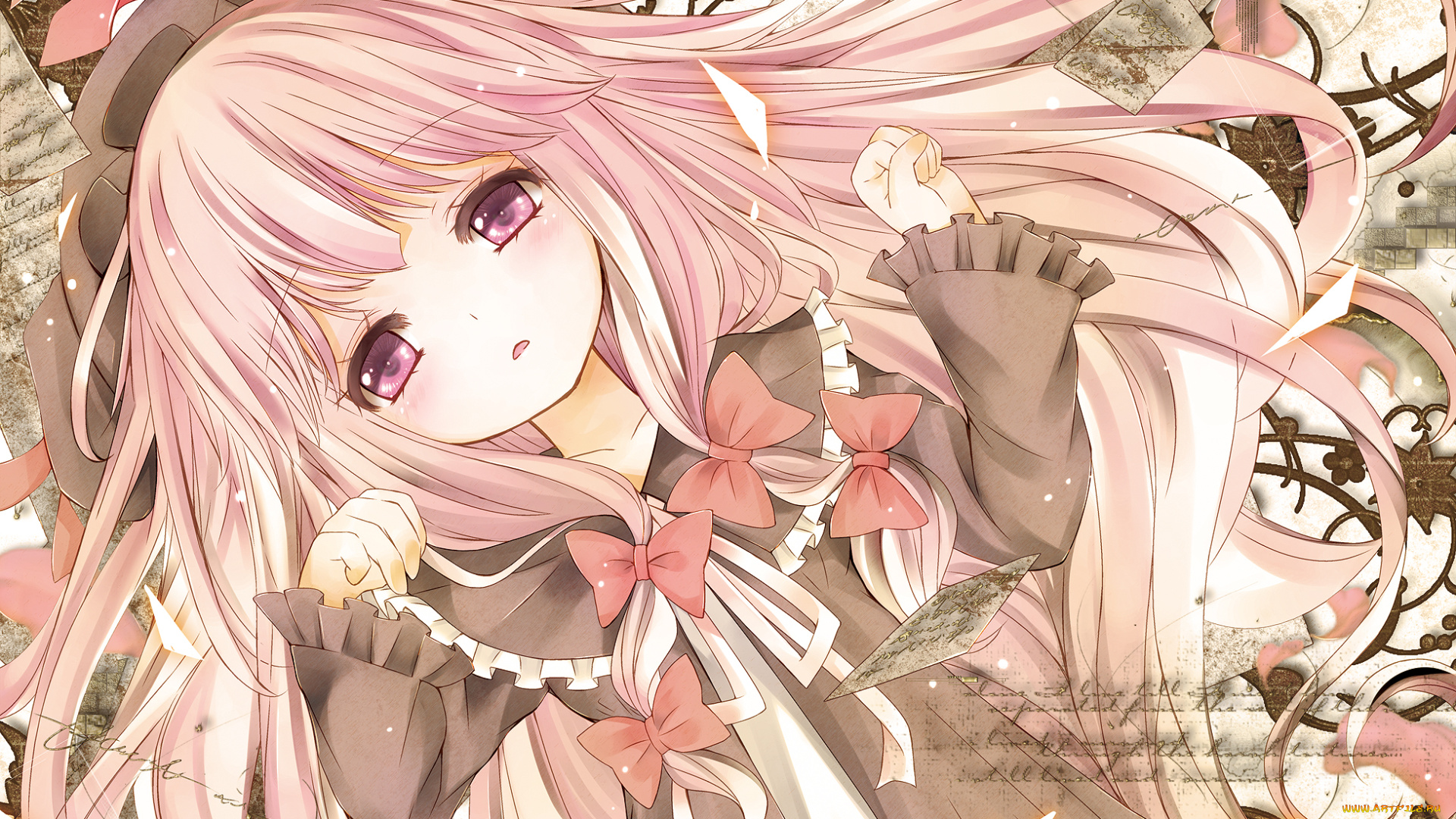 аниме, touhou, девушка, взгляд, фон