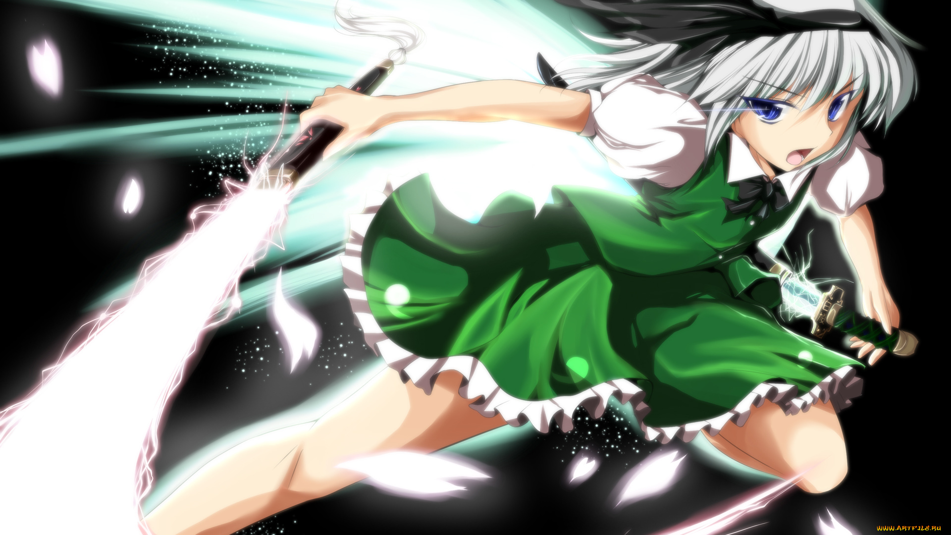 аниме, touhou, фон, взгляд, девушка