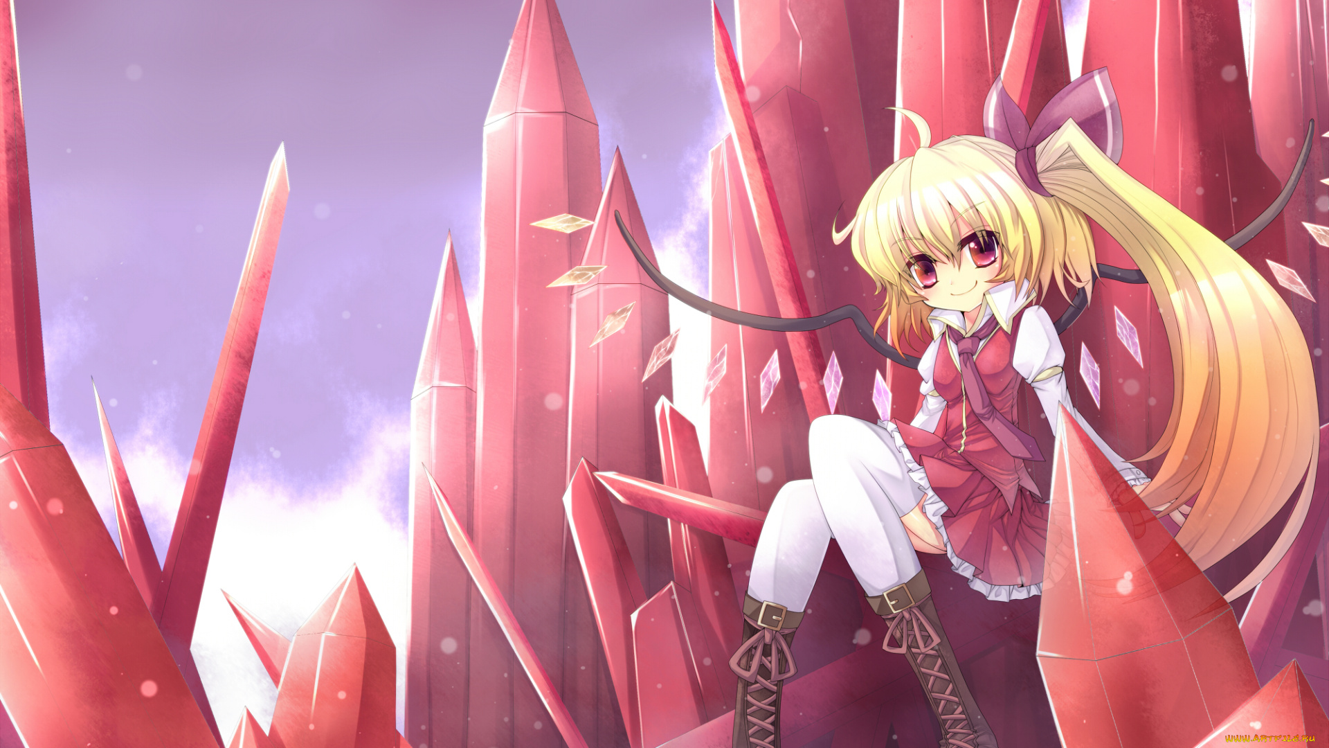 аниме, touhou, фон, взгляд, девушка