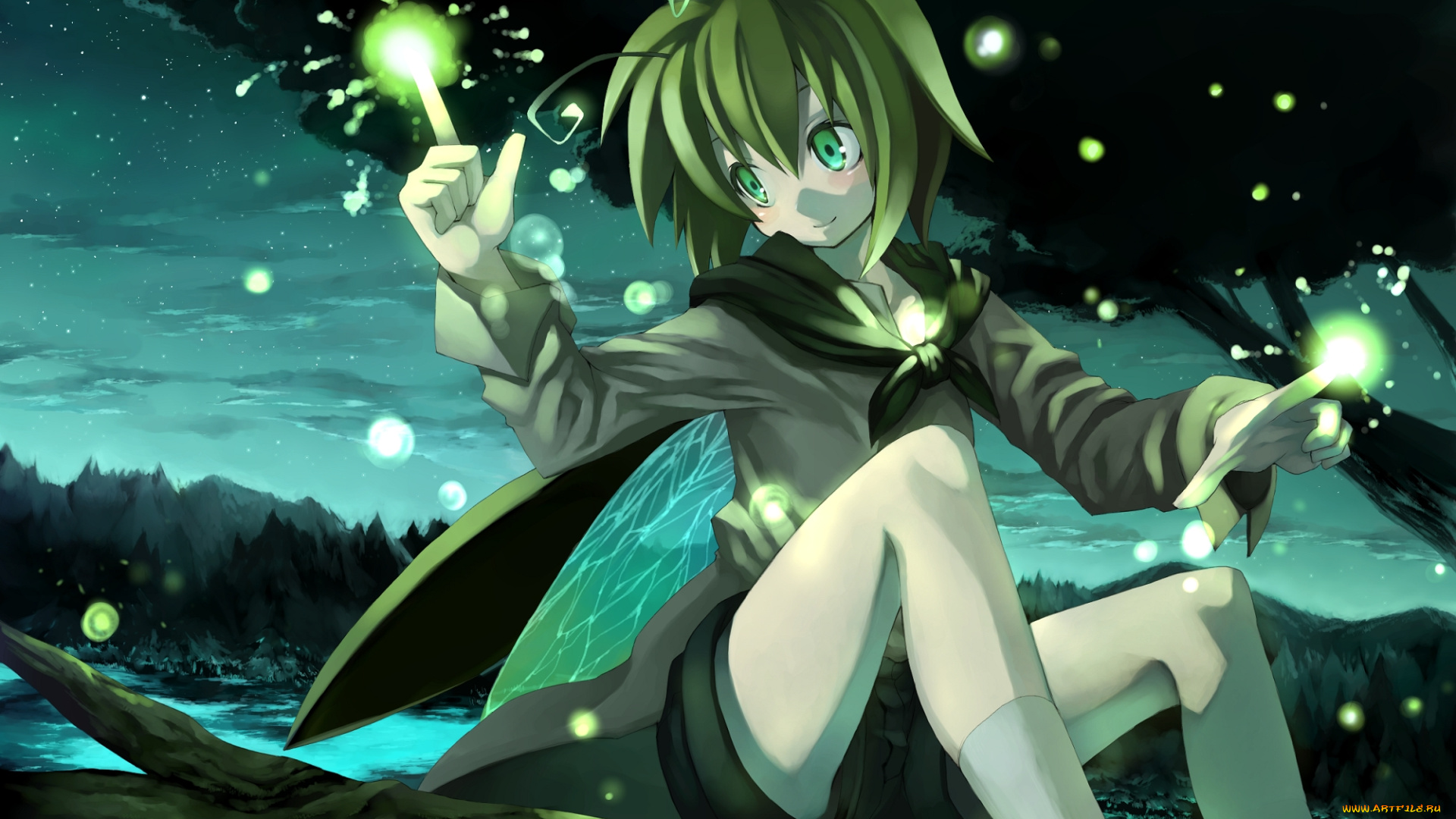 аниме, touhou, взгляд, девушка, фон