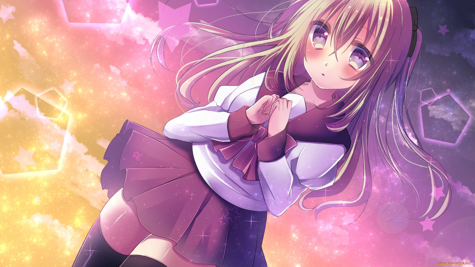 аниме, unknown, , другое, девушка, фон, взгляд