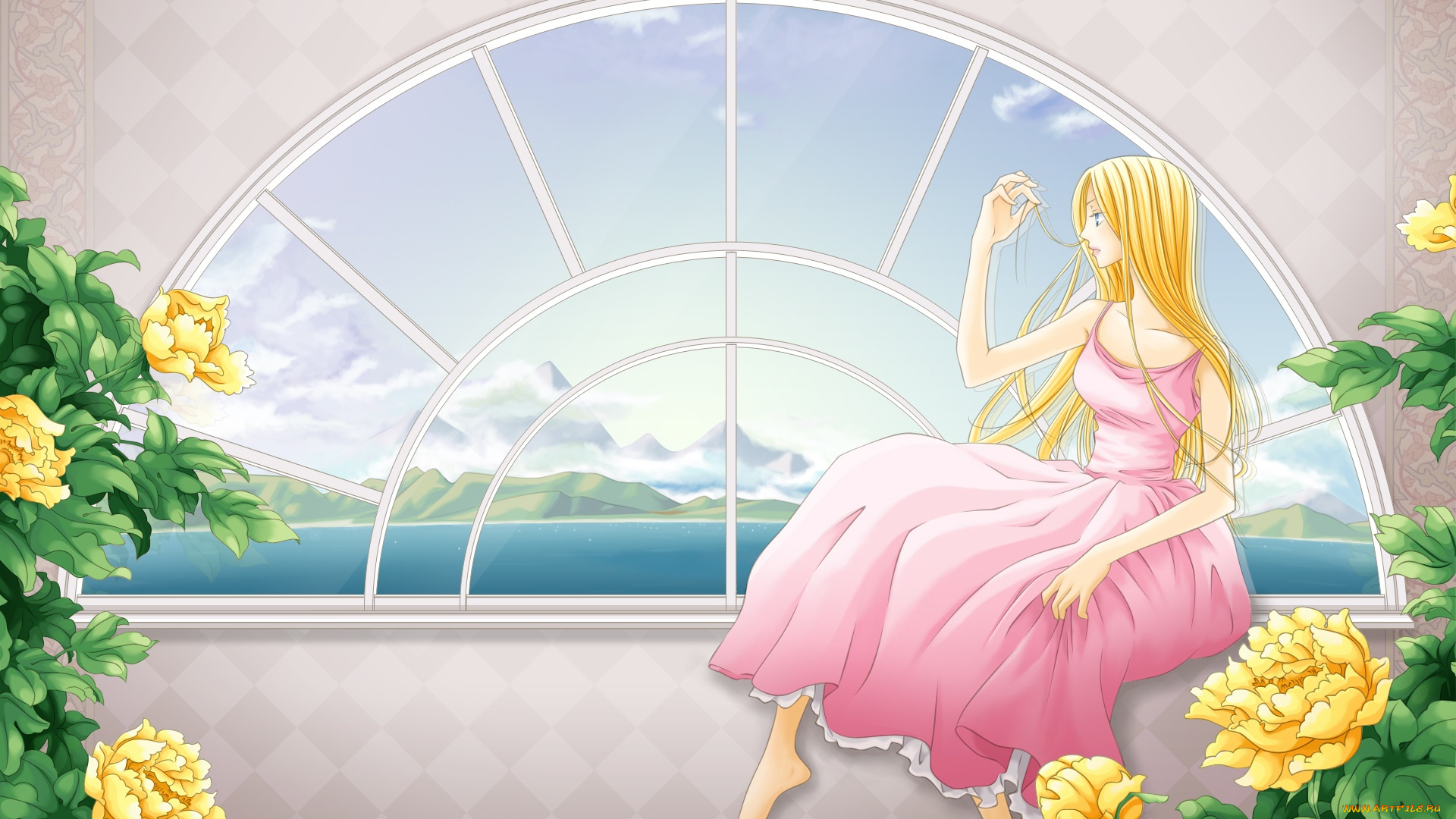 аниме, unknown, , другое, девушка, фон, взгляд