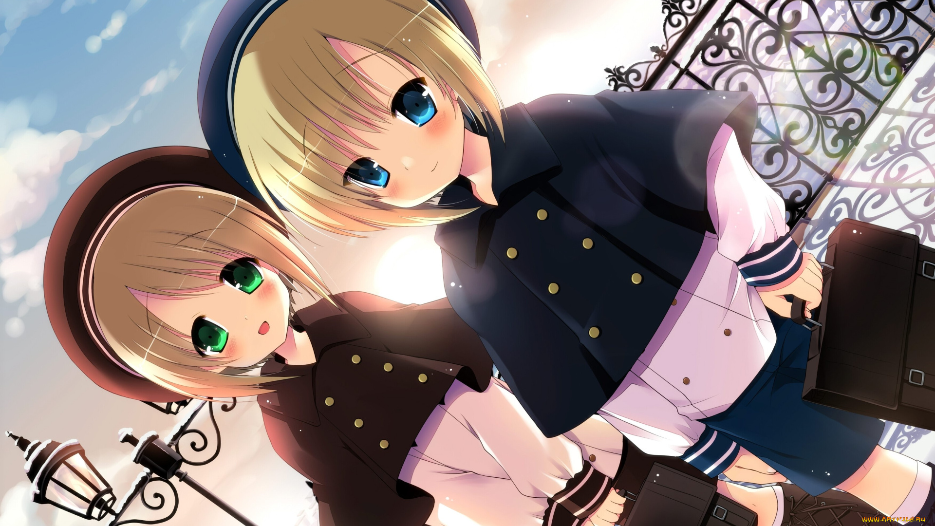 аниме, unknown, , другое, девушки, взгляд, фон