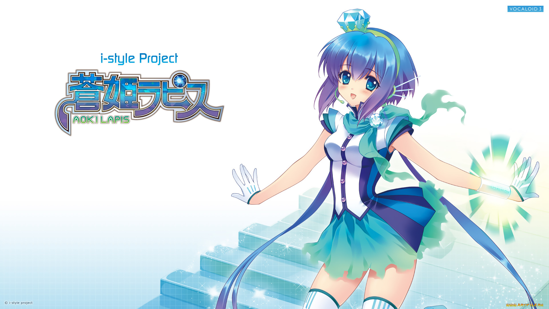 аниме, vocaloid, девушка, взгляд, фон