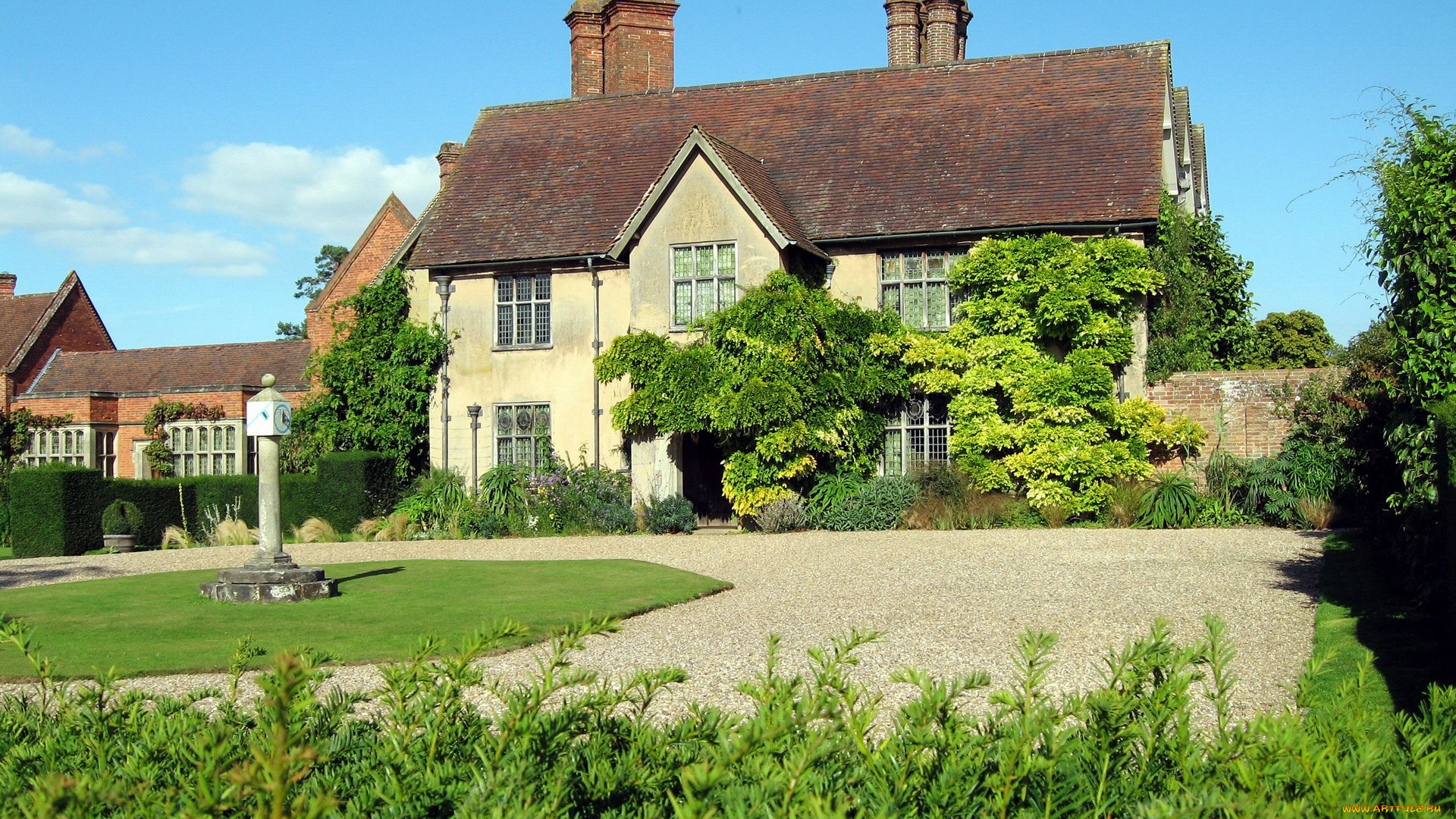 города, -, здания, , дома, дом, деревья, часы, трава