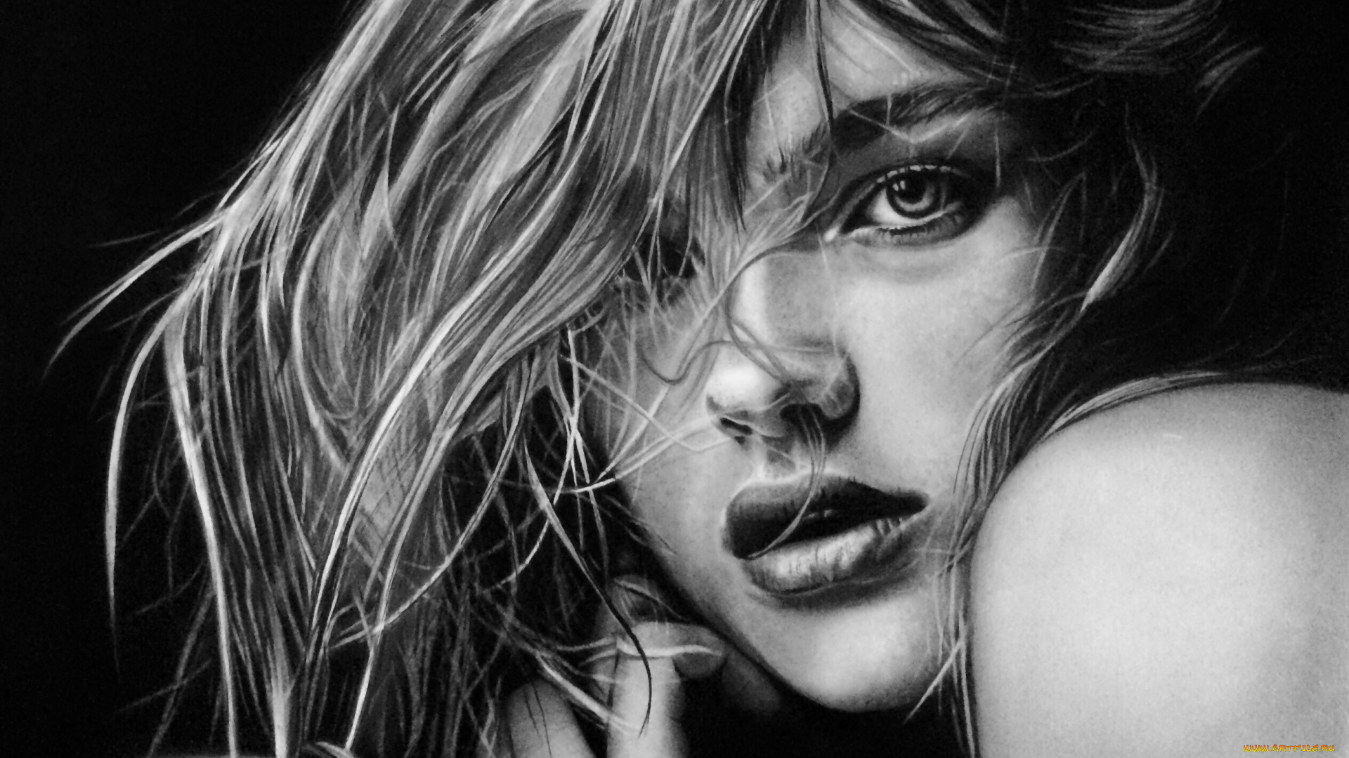 natalia, vodianova, рисованное, люди, модель, портрет, взгляд, фон, девушка