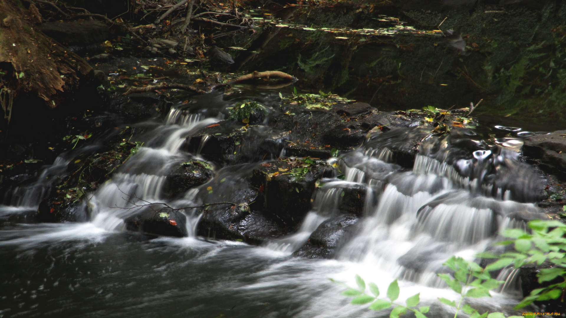 природа, водопады, камни, вода, поток