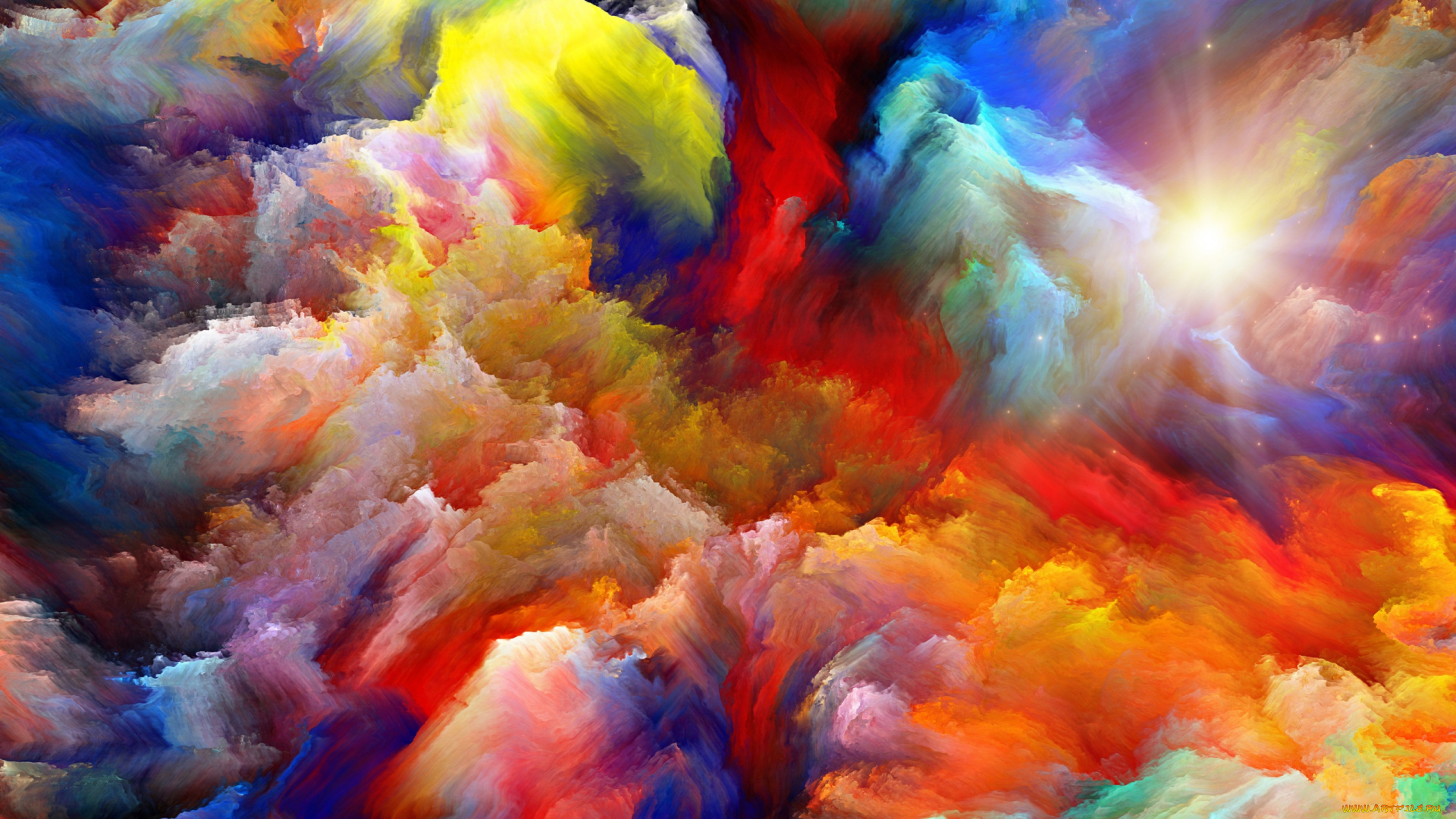 рисованное, абстракция, цвет