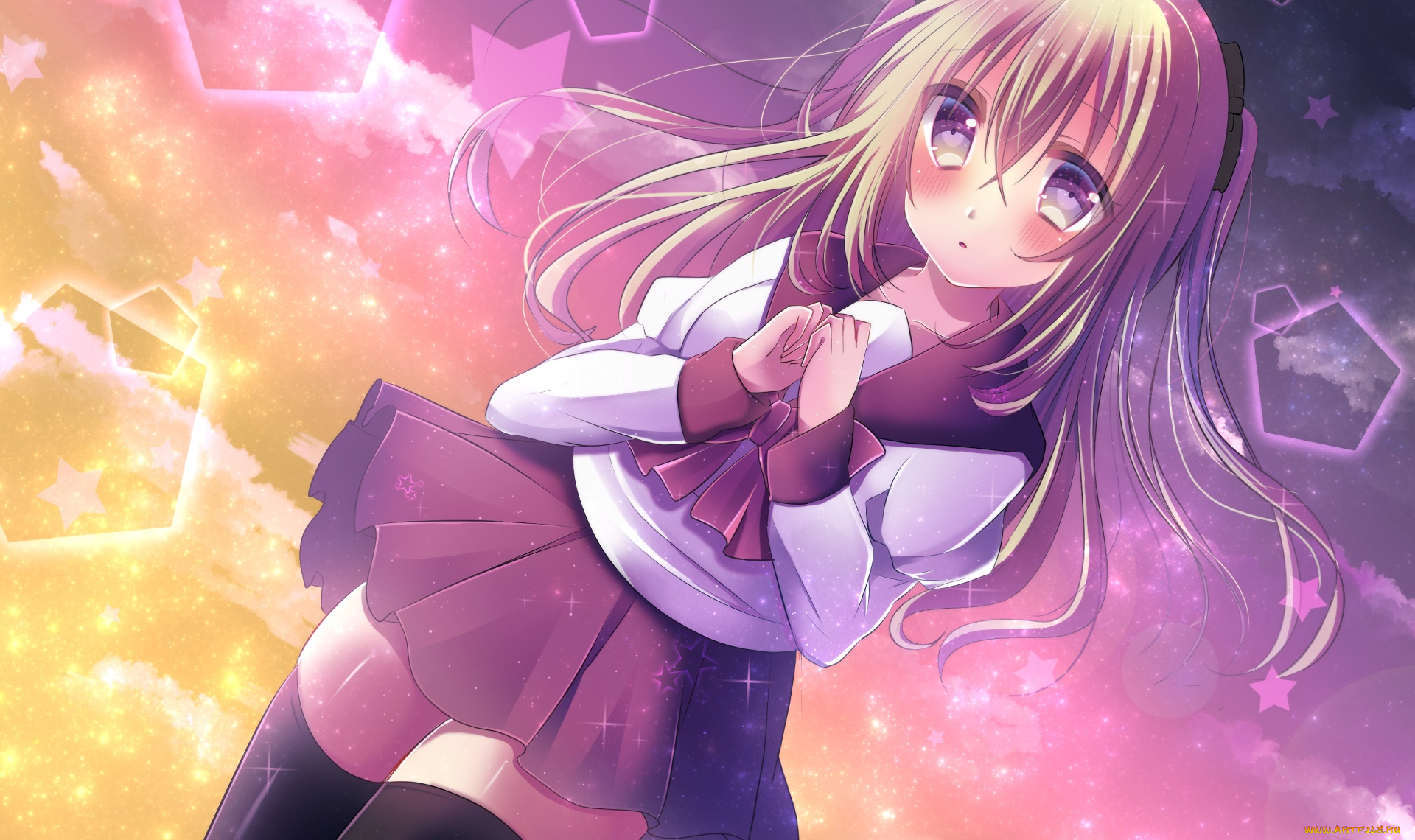 аниме, unknown, , другое, девушка, фон, взгляд