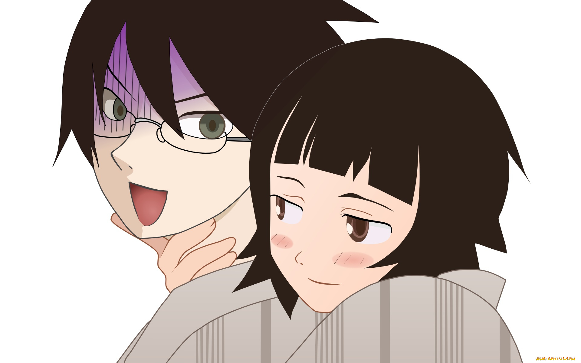 аниме, sayonara, zetsubo, sensei, девушки, фон, взгляд