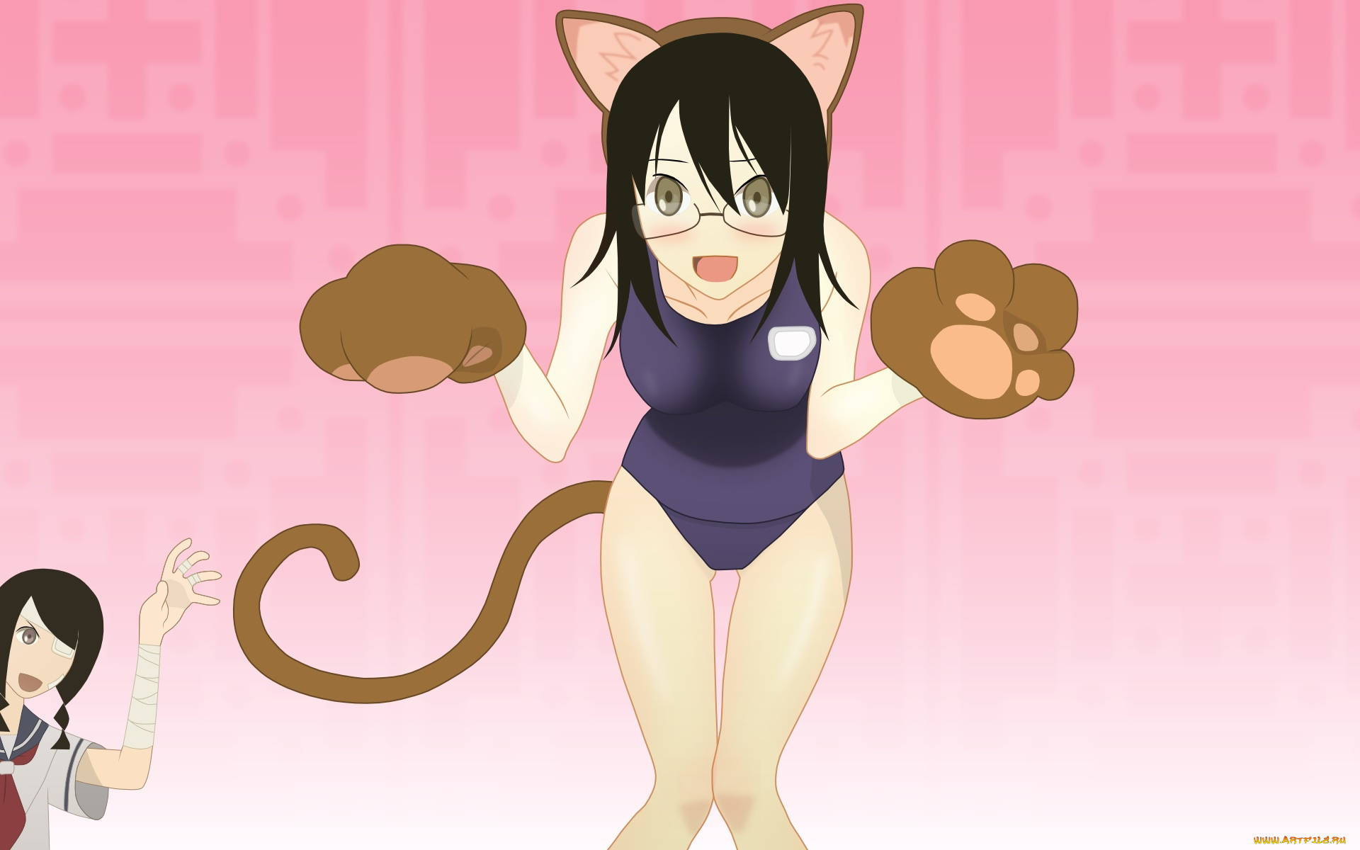 аниме, sayonara, zetsubo, sensei, взгляд, девушка, фон