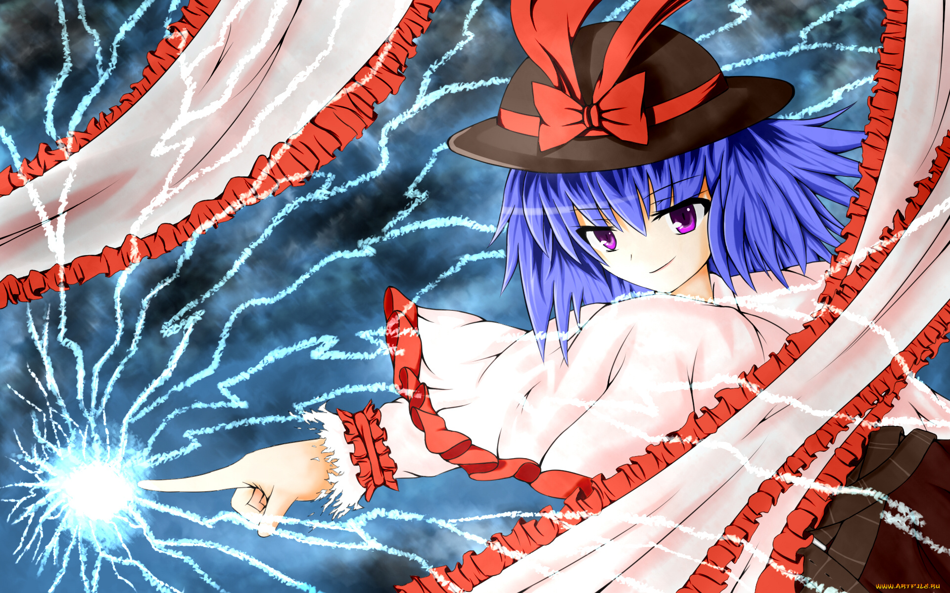аниме, touhou, взгляд, фон, девушка