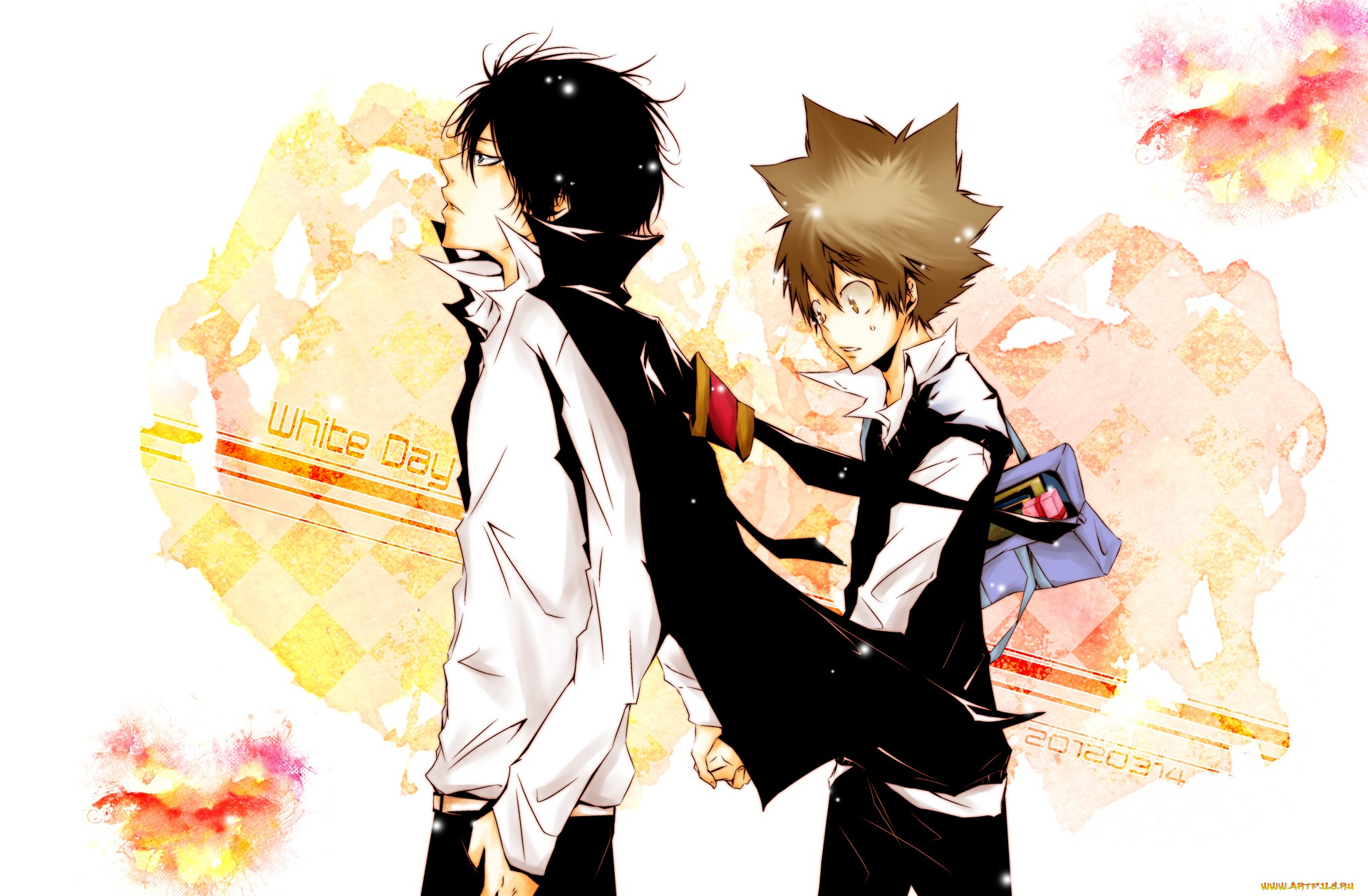 аниме, katekyo, hitman, reborn, тсунаёши, савада, хибари, кёя