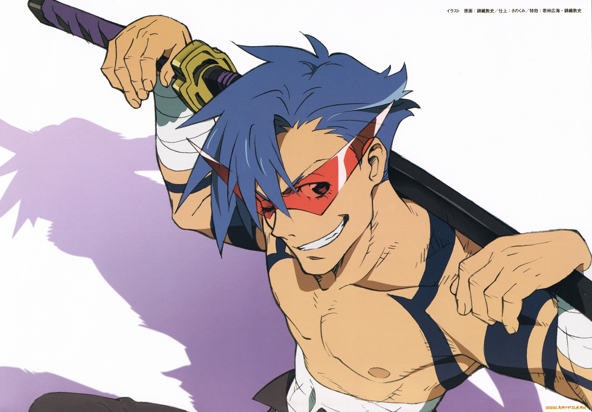 аниме, tengen, toppa, gurren-lagann, kamina