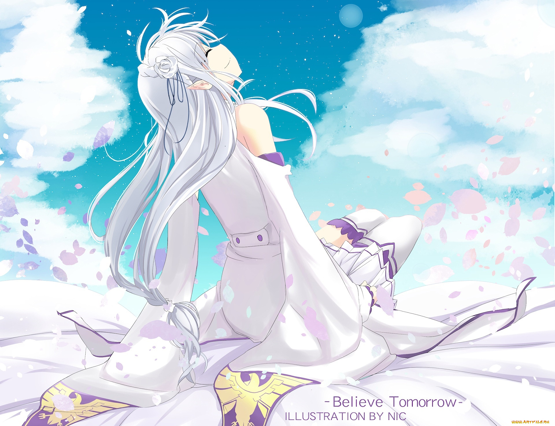 аниме, re, , zero, kara, hajimeru, isekai, seikatsu, фон, девушка, взгляд