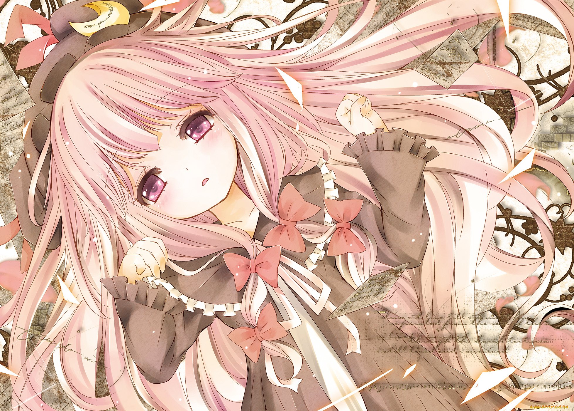 аниме, touhou, девушка, взгляд, фон