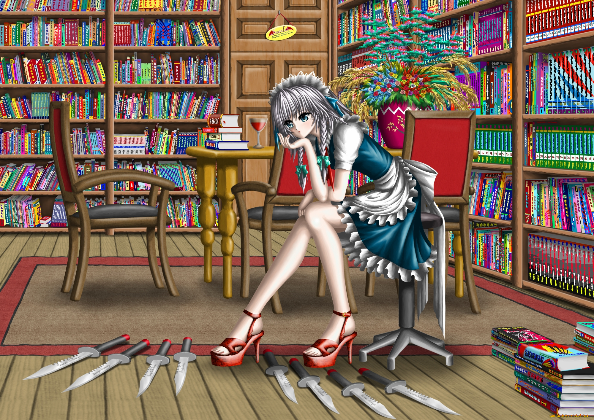 аниме, touhou, взгляд, фон, девушка