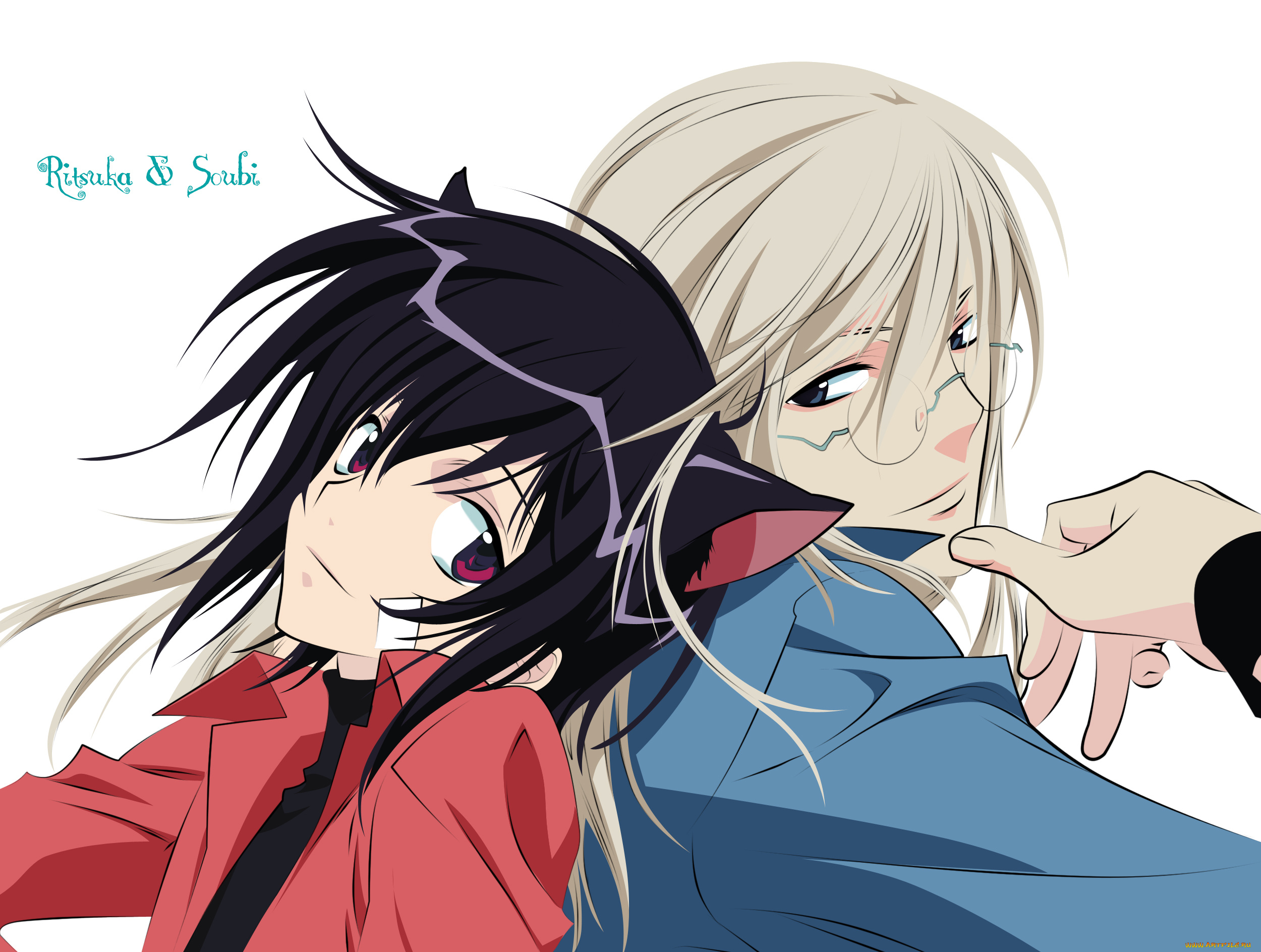 аниме, loveless, соби, уши, очки, ритска