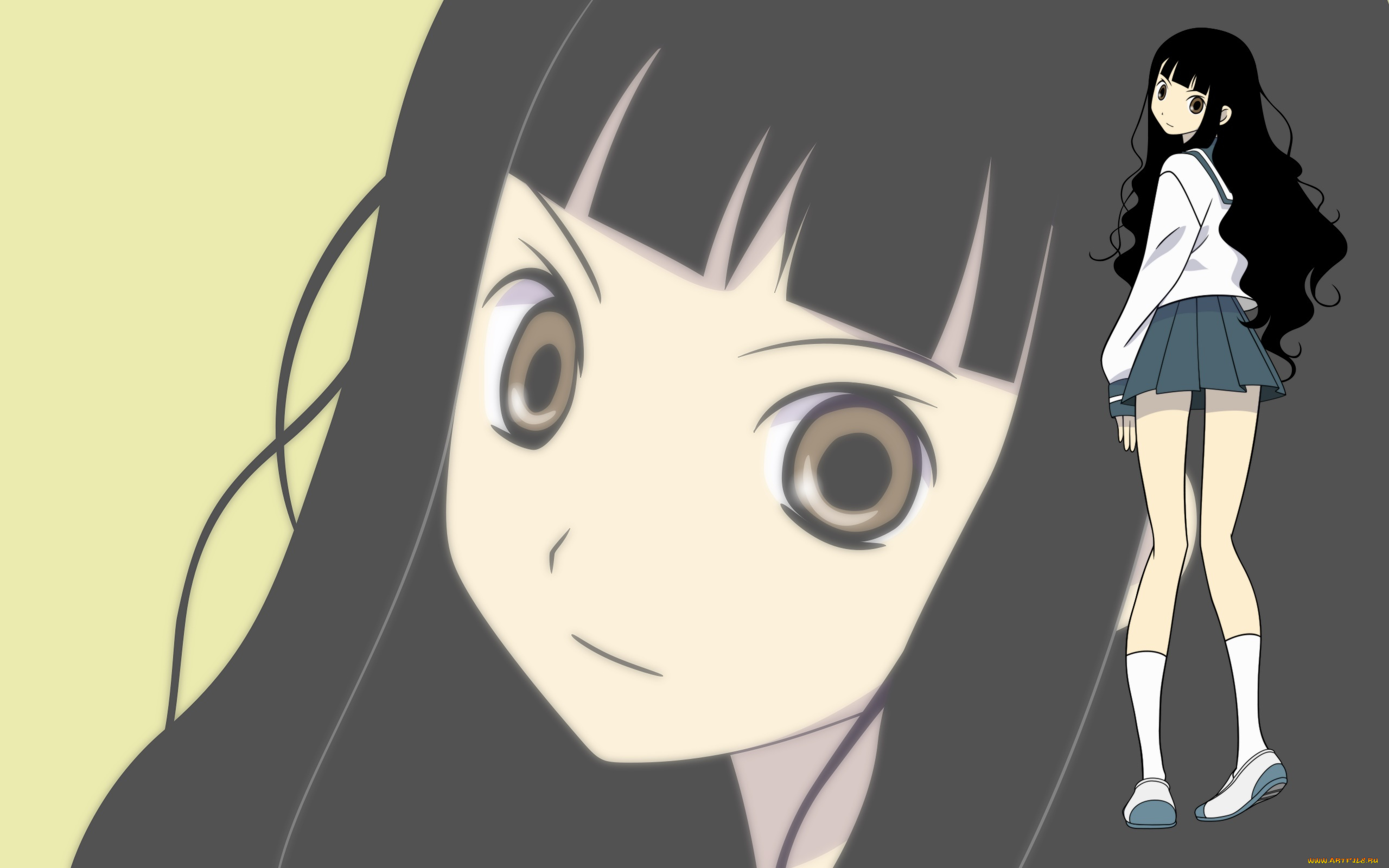 аниме, sayonara, zetsubo, sensei, девушка, взгляд, фон