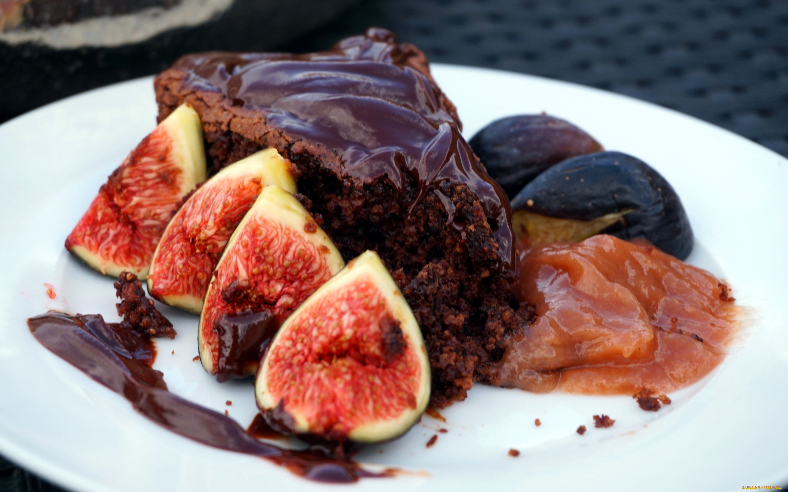 еда, торты, кусочек, торт, инжир