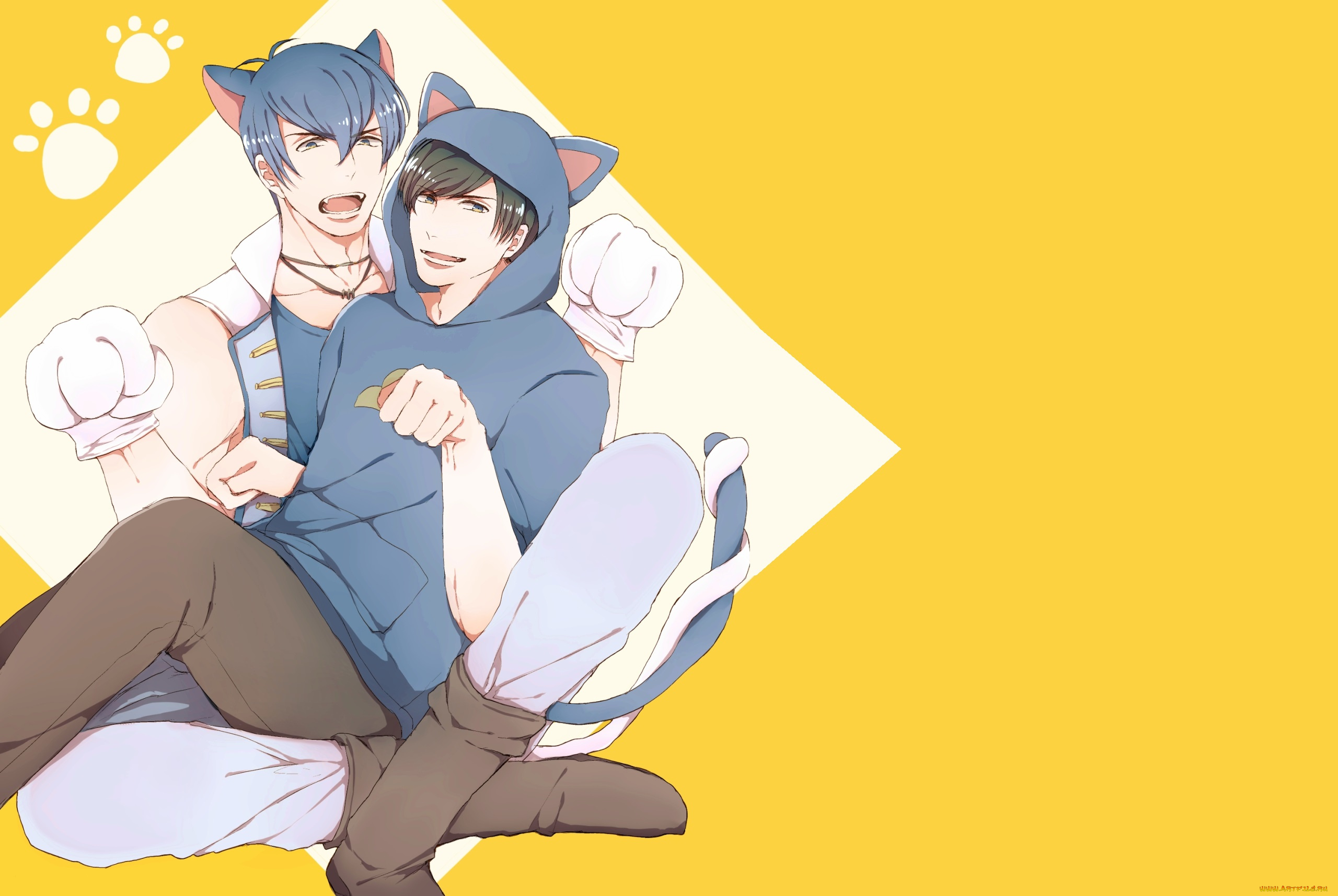 аниме, osomatsu-san, котики, парни