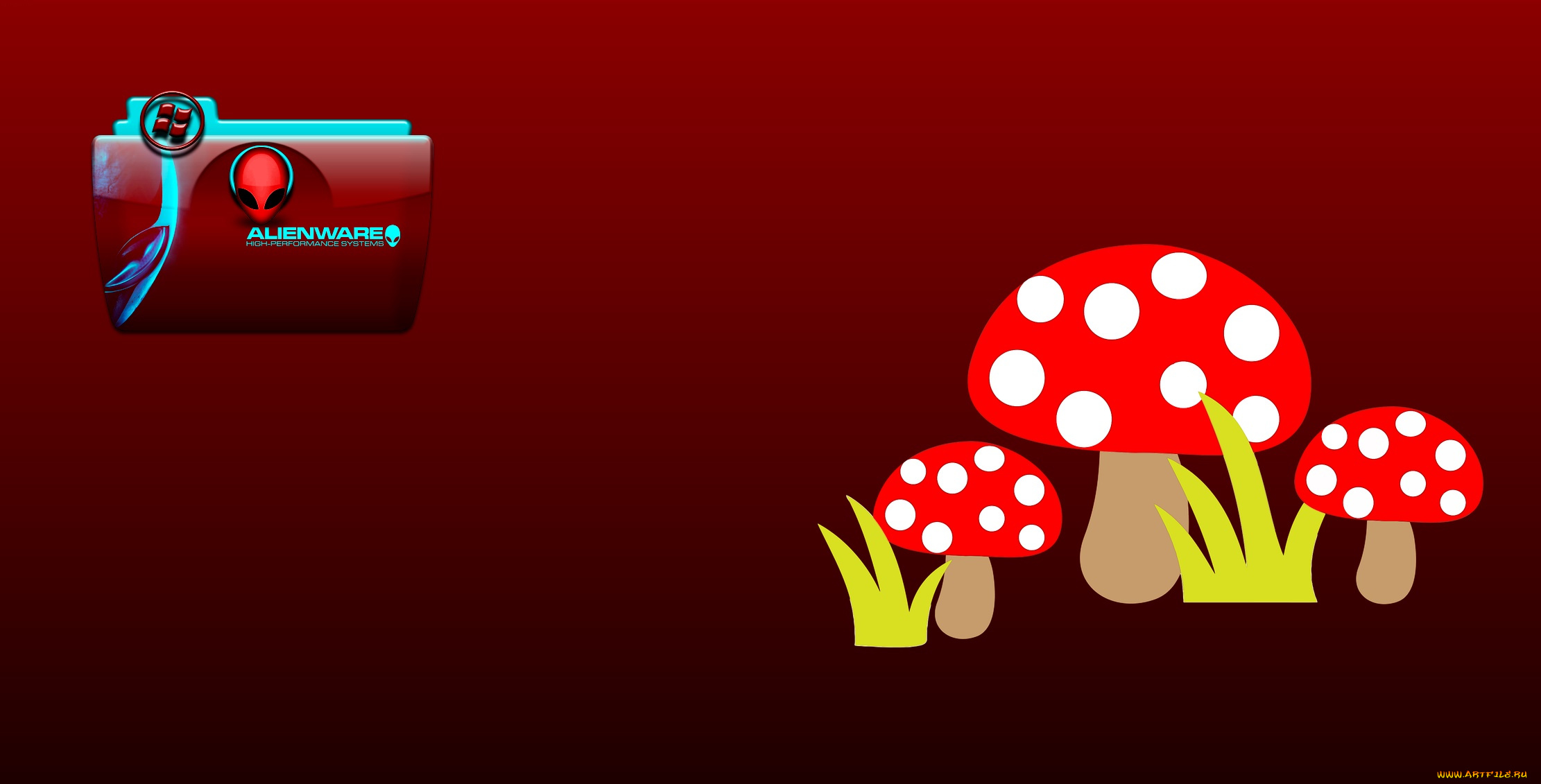 компьютеры, alienware, фон, логотип