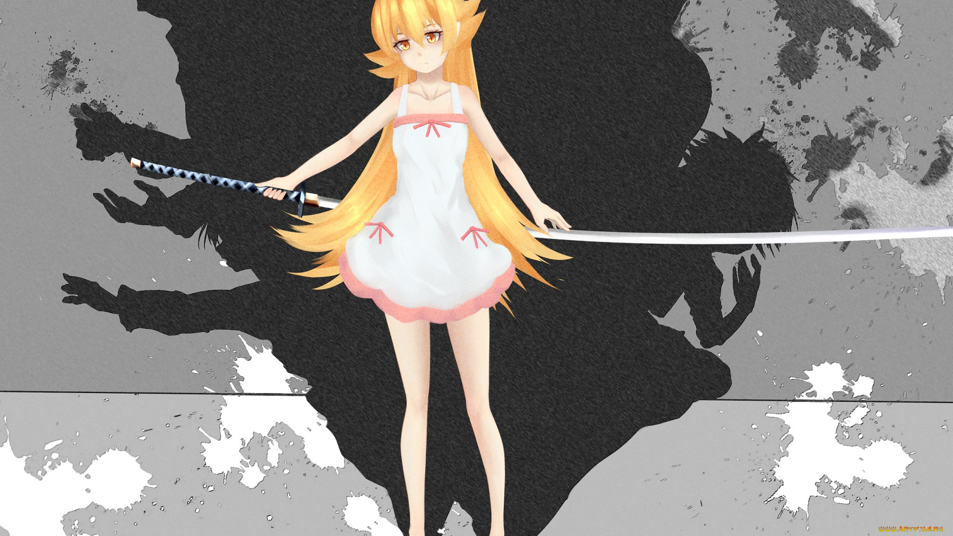 аниме, bakemonogatari, девочка