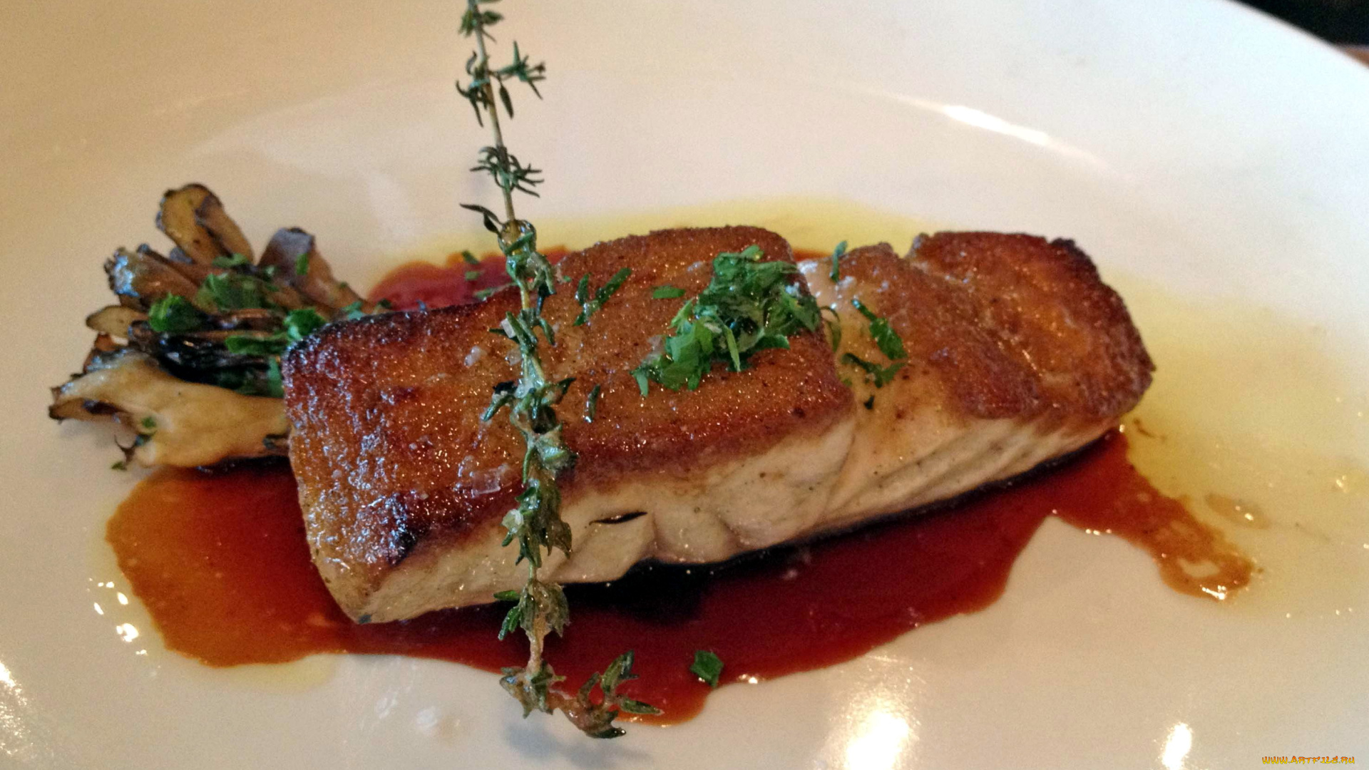 еда, рыбные, блюда, , с, морепродуктами, палтус