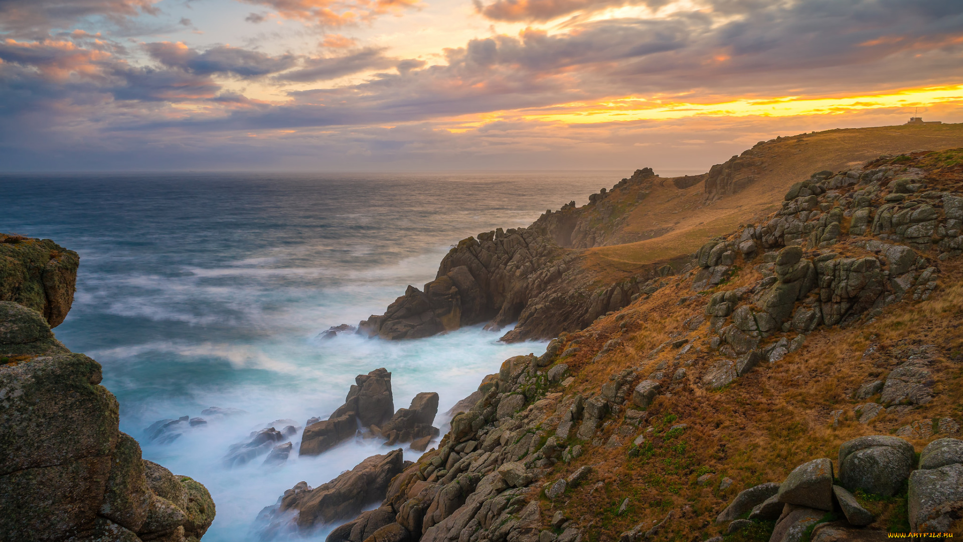 природа, побережье, простор