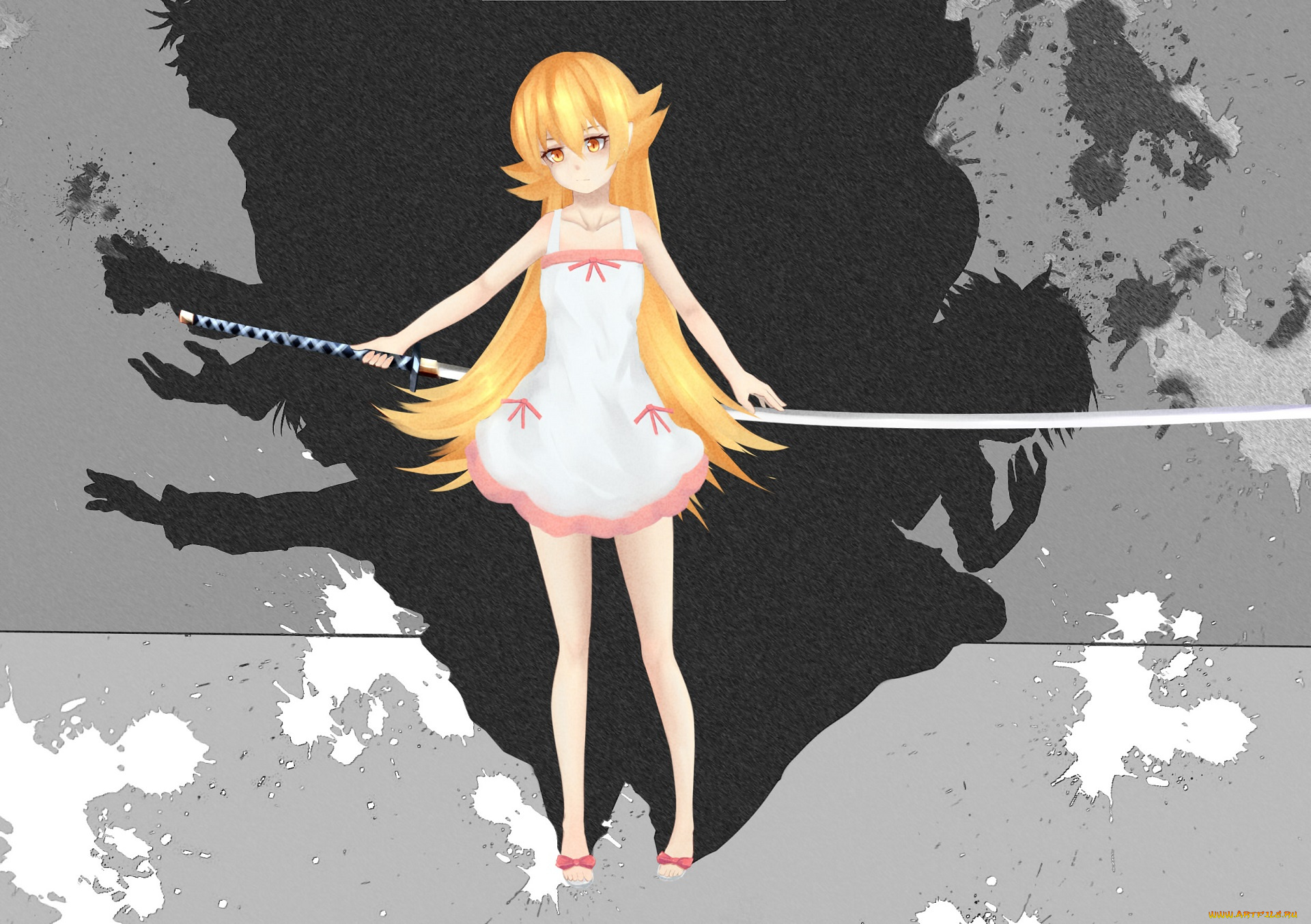 аниме, bakemonogatari, девочка